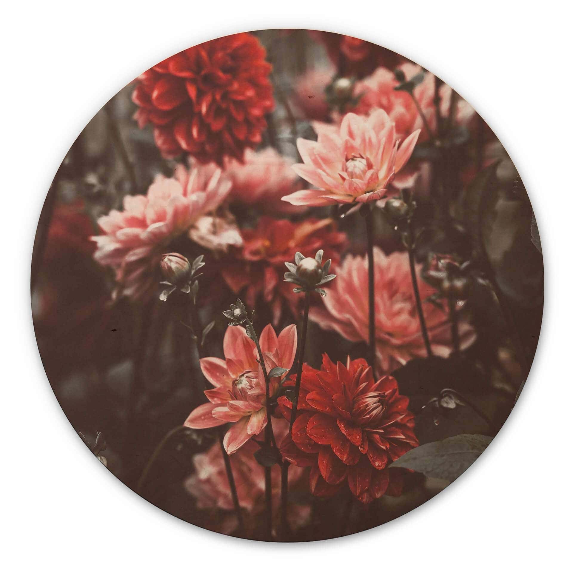 Annie Billede af træ - Sommerblomster - Rund