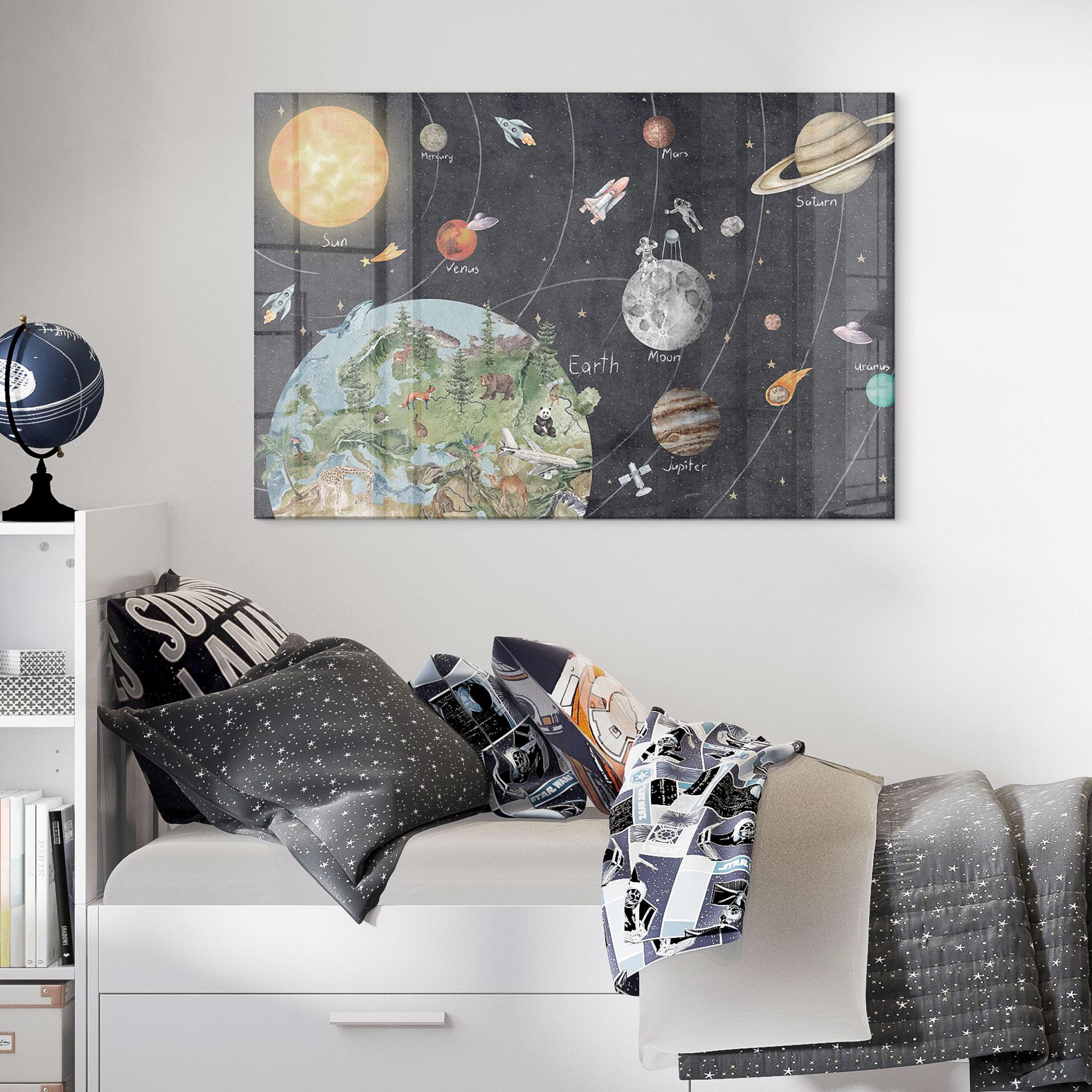 Acrylglasbild Sonnensystem mit Planeten und Erde - Ms Tiff