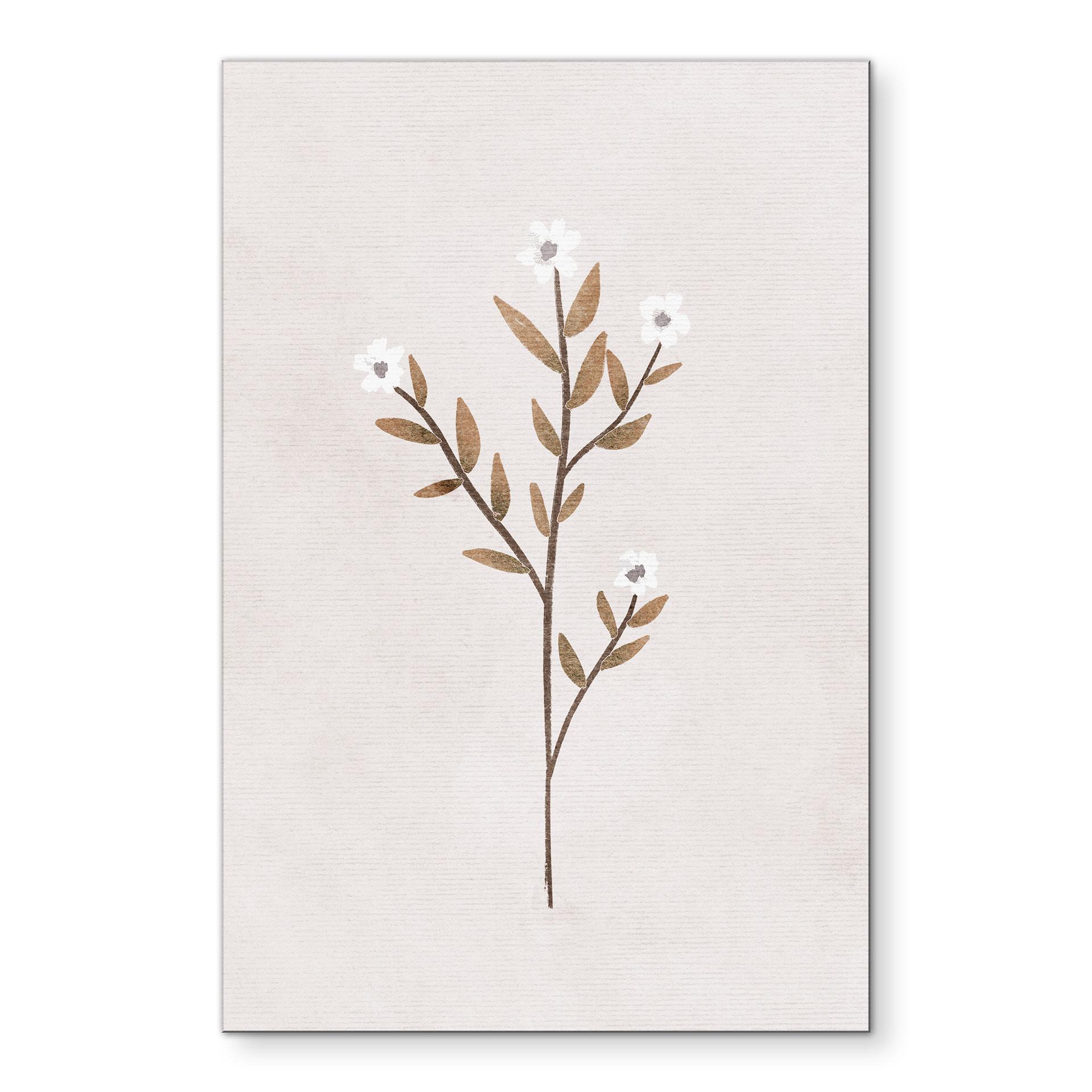 Billede Blomster illustration - Forget-me-not - Goed Blauw – print på aluminium (Alu-Dibond)