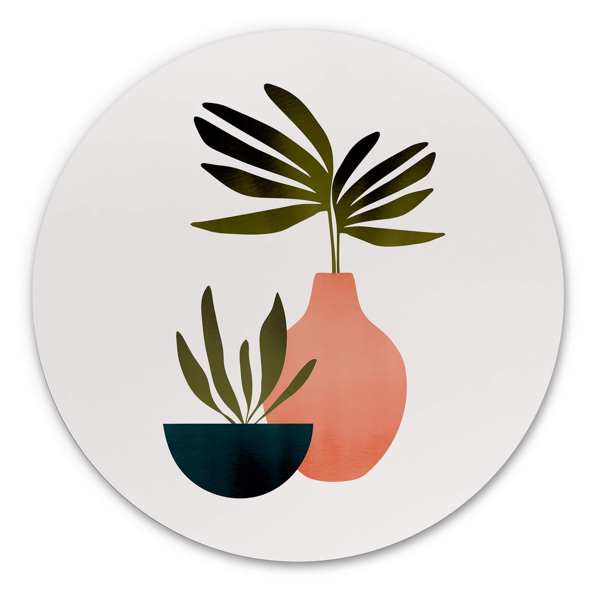 Tableau sur alu-Dibond rond Kubistika - Scandinavian Still Life