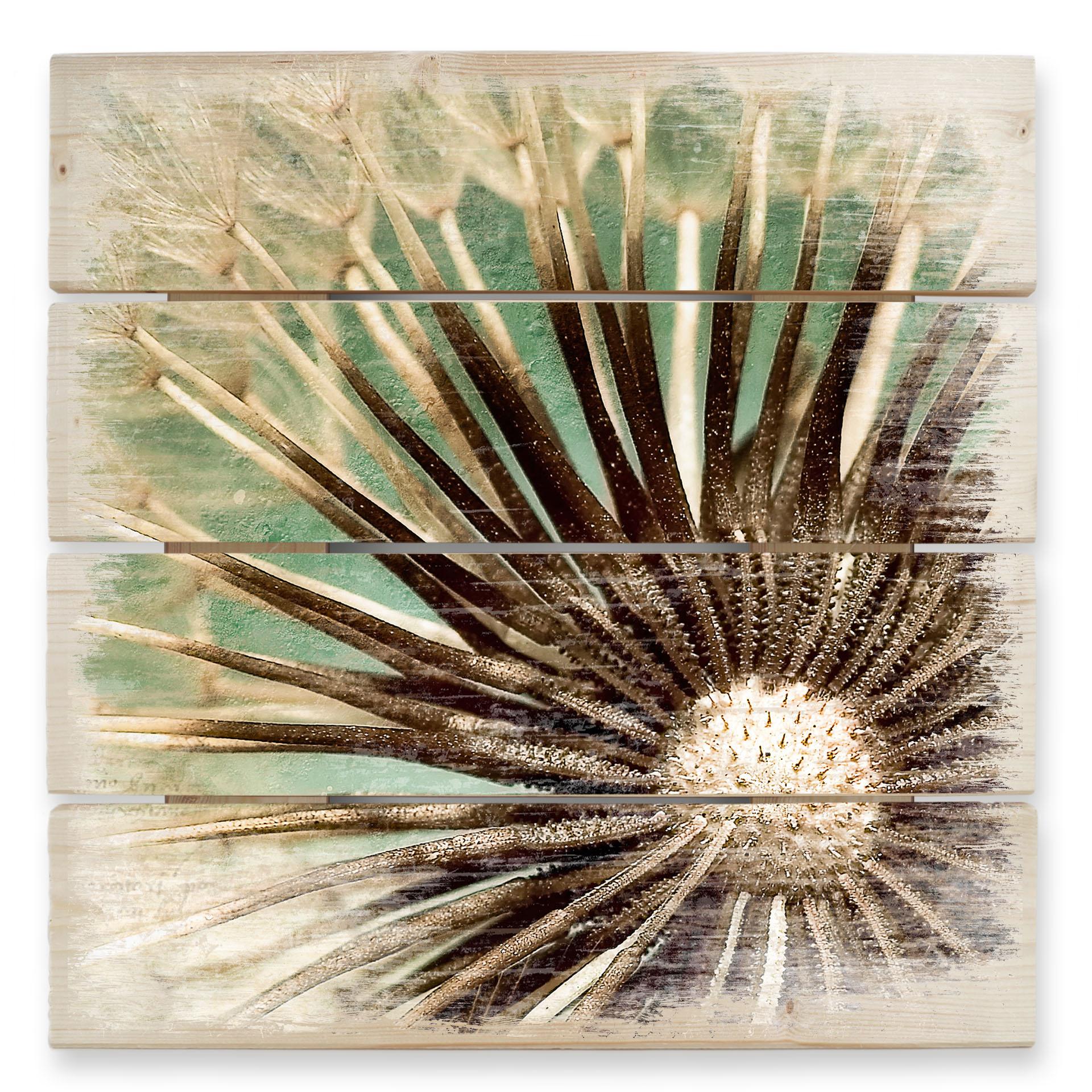 Cuadro de madera Diente de león Poesía - 40x41,5 cm