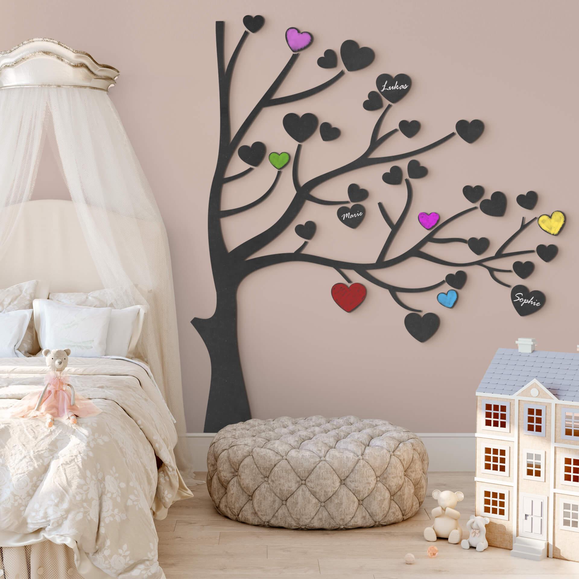 Decoro MDF Albero con cuori