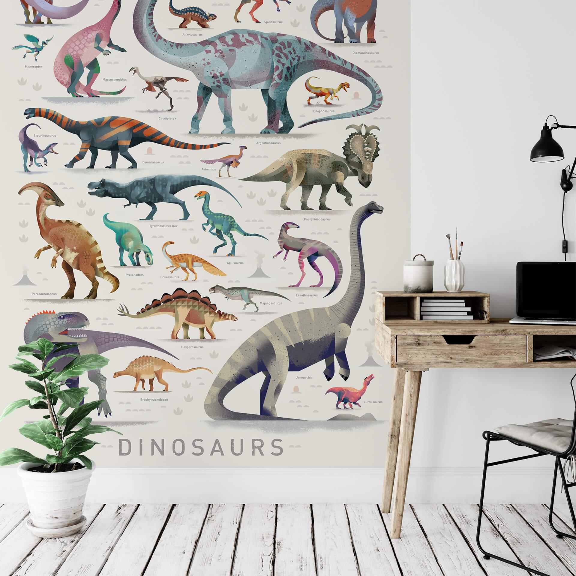 Brun fototapet - Dinosaurier