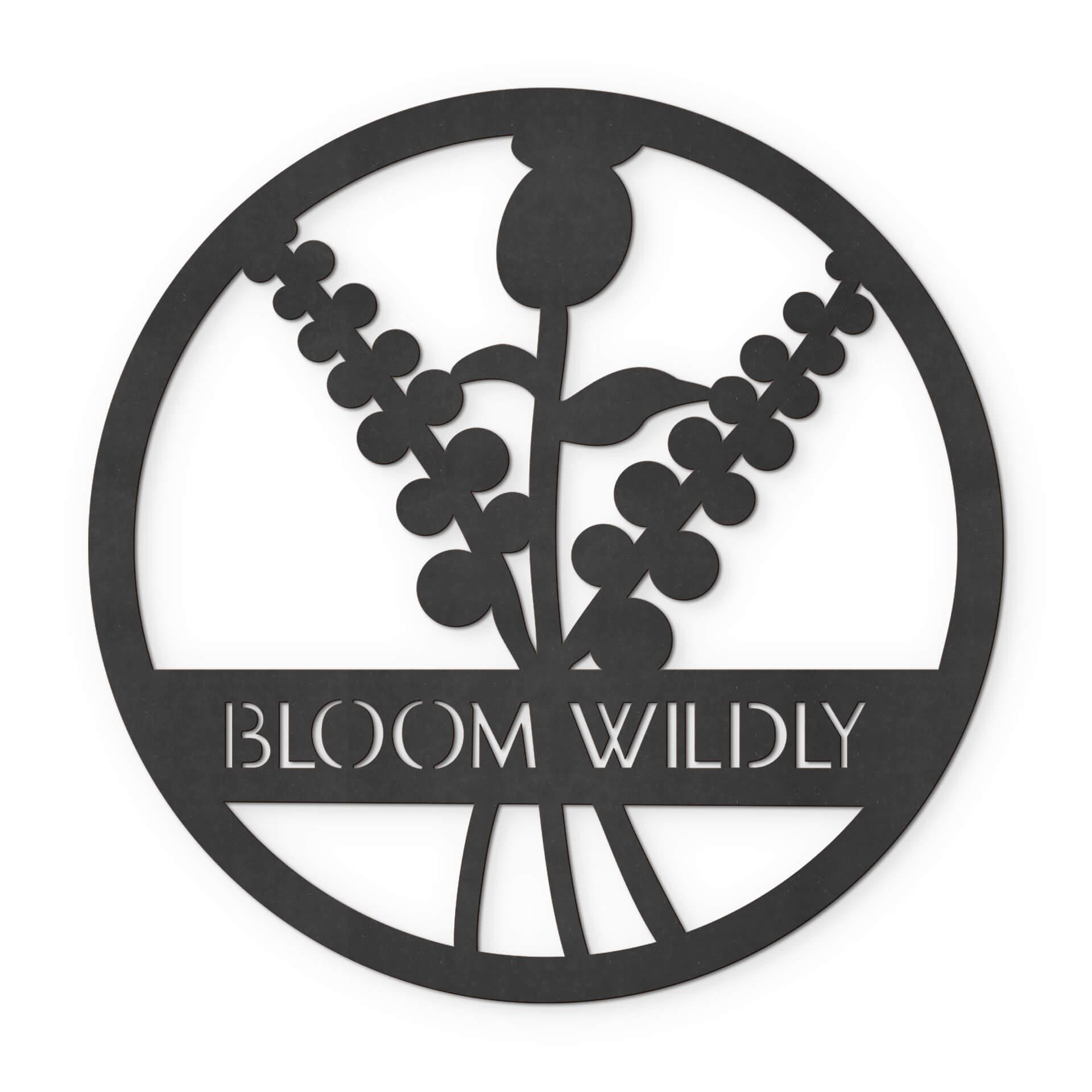 MDF - Decoración en madera - Flores en círculo - Bloom Wildly