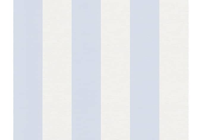 Papier peint à rayures bleu blanc - papier peint intissé Kunst A.S. Création - mat et légèrement str