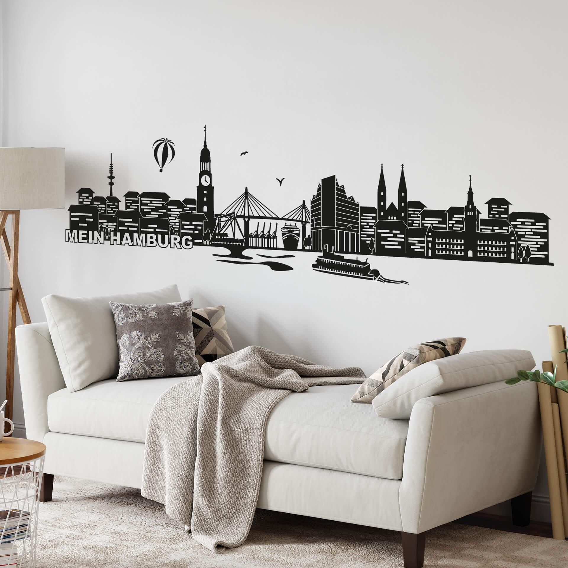 Wandtattoo Skyline Mein Hamburg 01