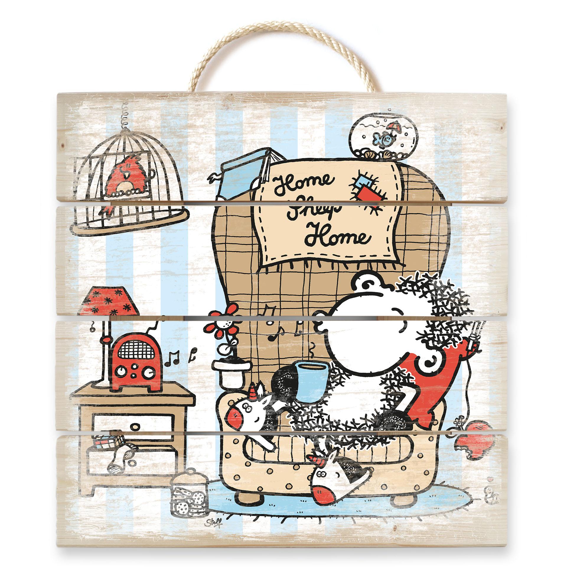 Holzbild sheepworld Home Sheep Home Music