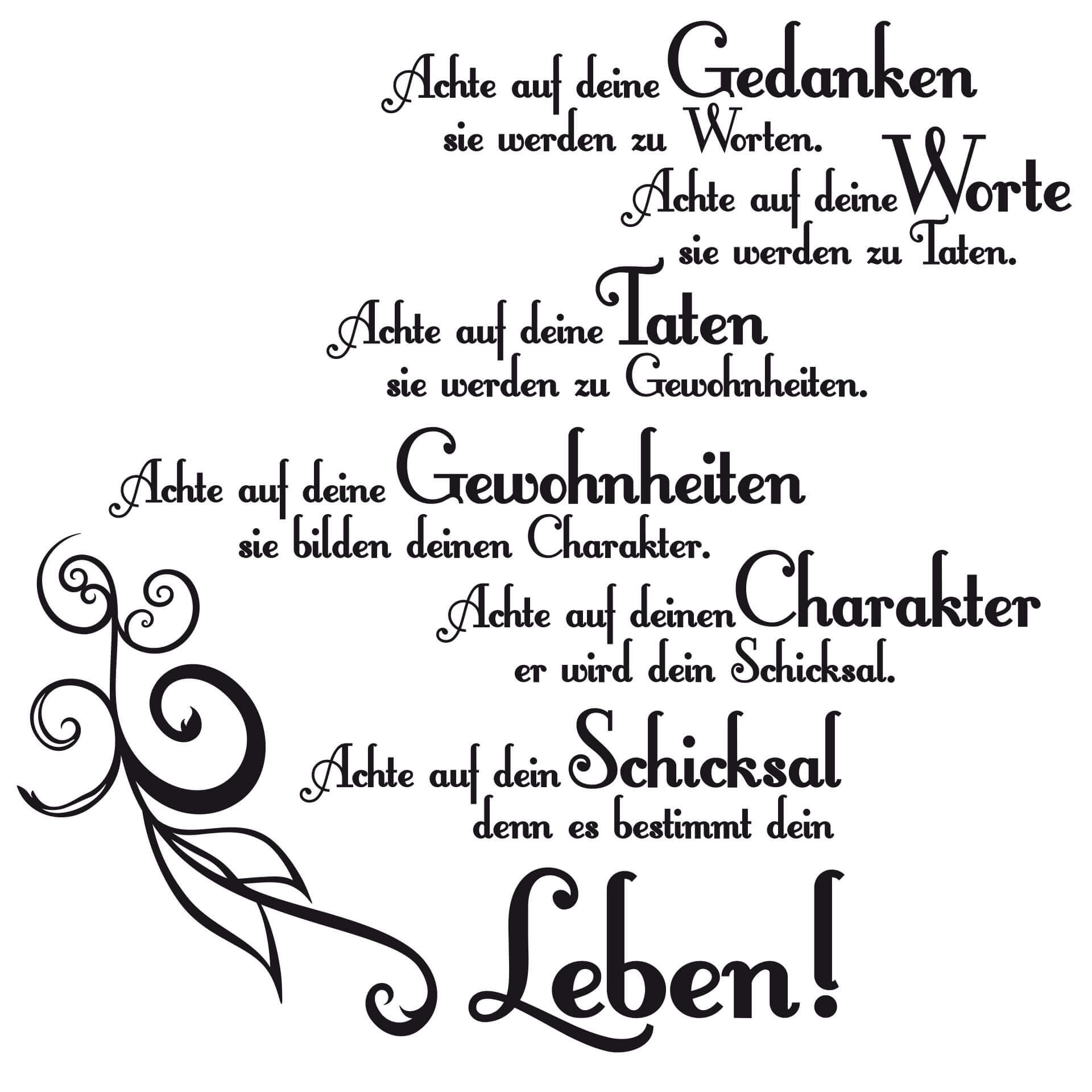 Wandtattoo Achte auf deine Gedanken