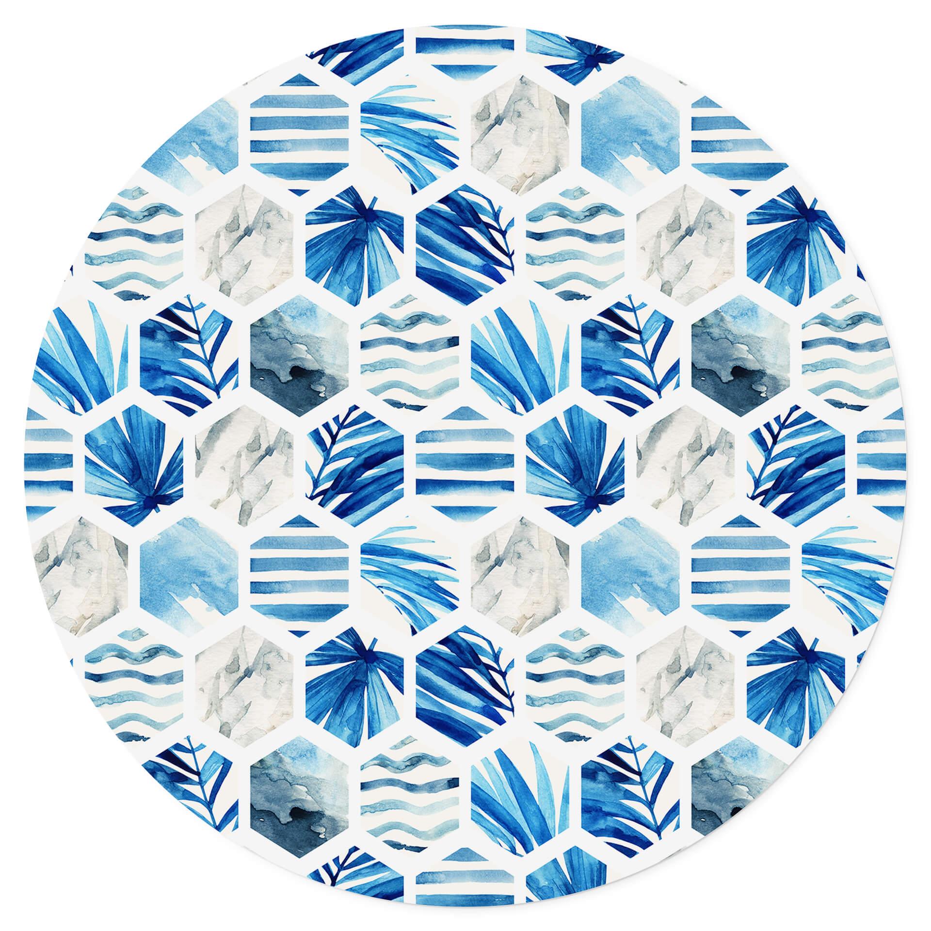 Ronde Muursticker - Watercolour Waves