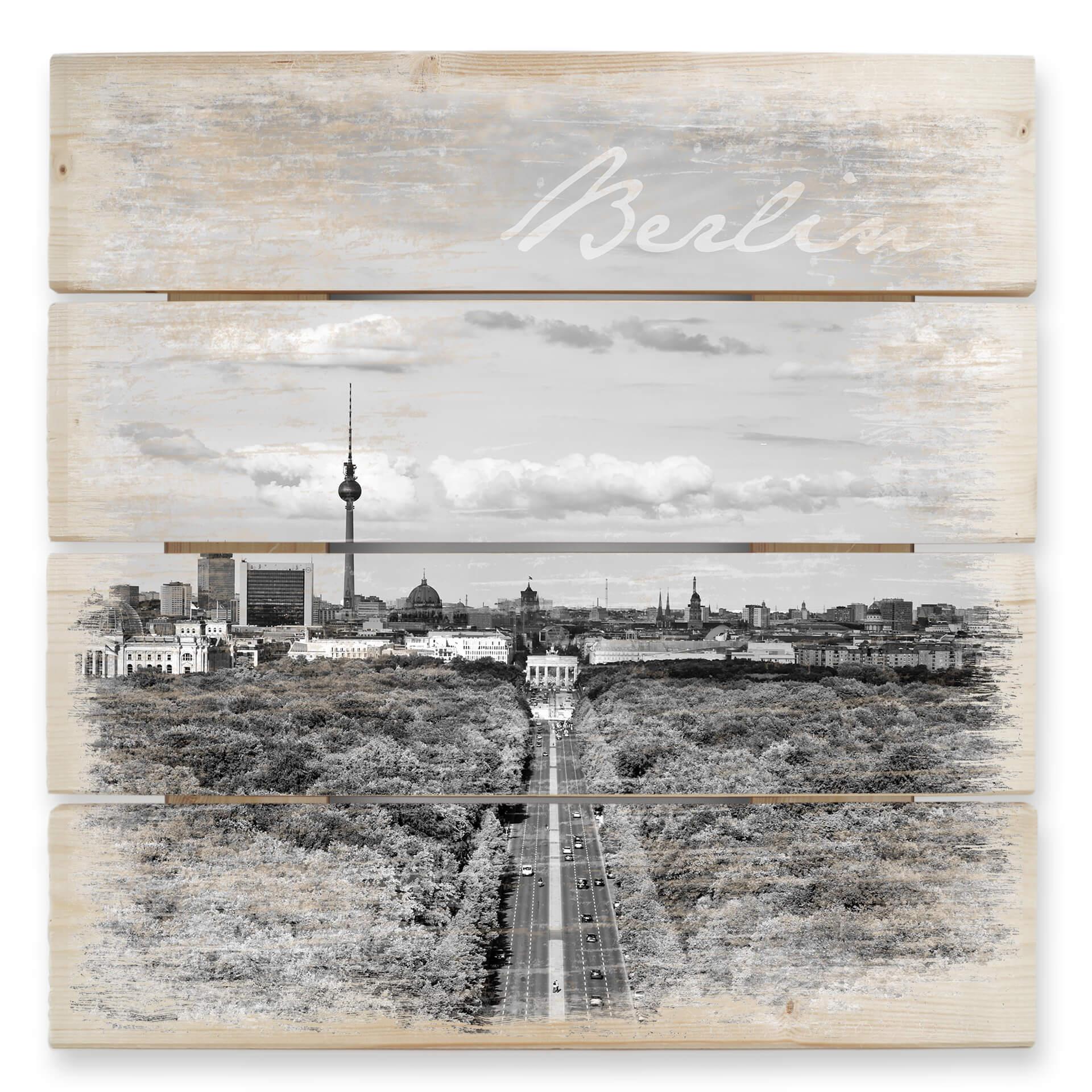 Holzbild Der Himmel über Berlin