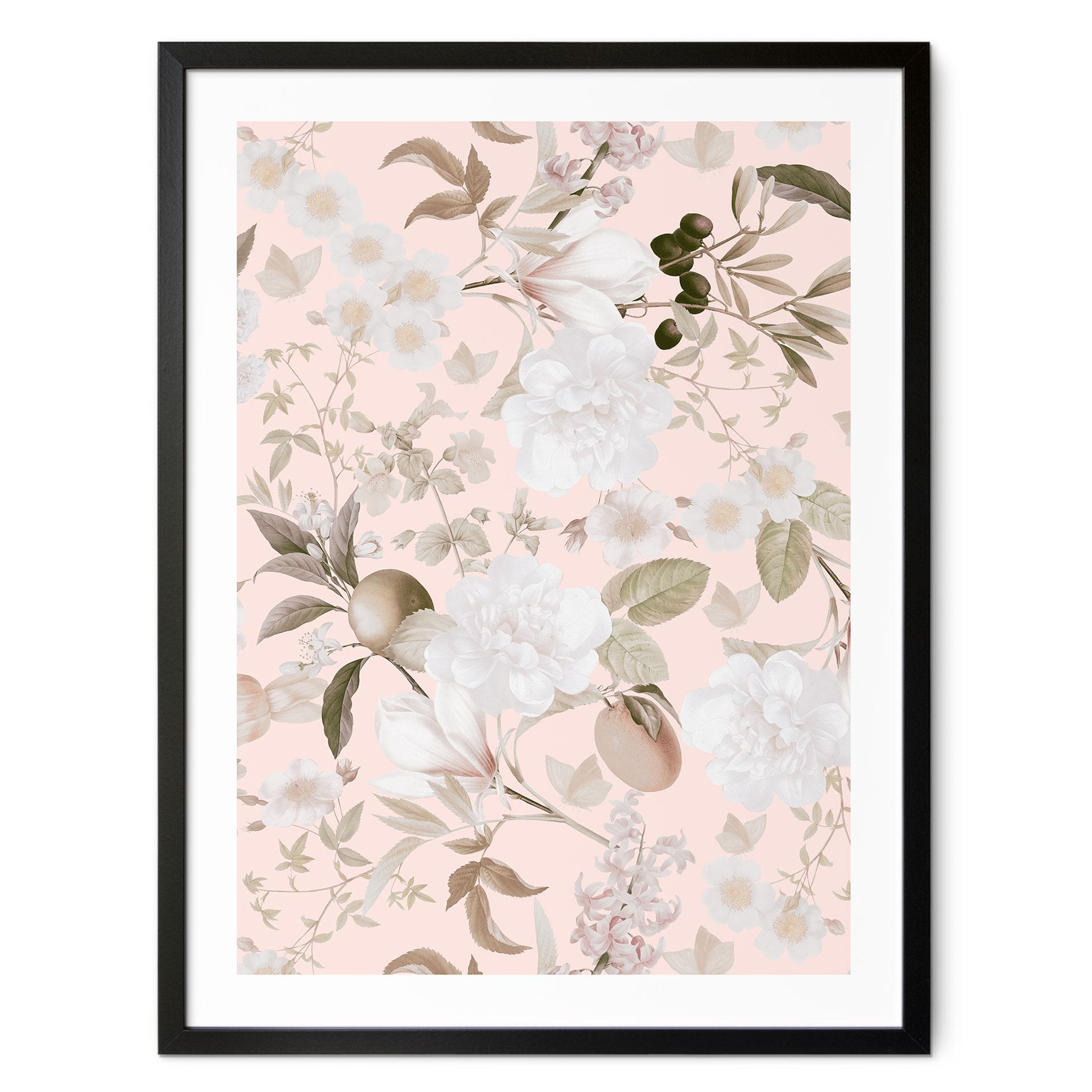 Poster boho-illustration med blommor och frukter - UN Designs