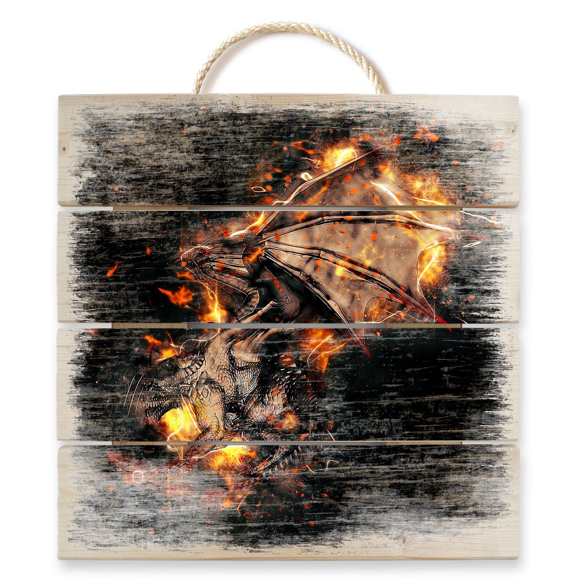 Obraz drewniany Fireflight - 40x41,5 cm