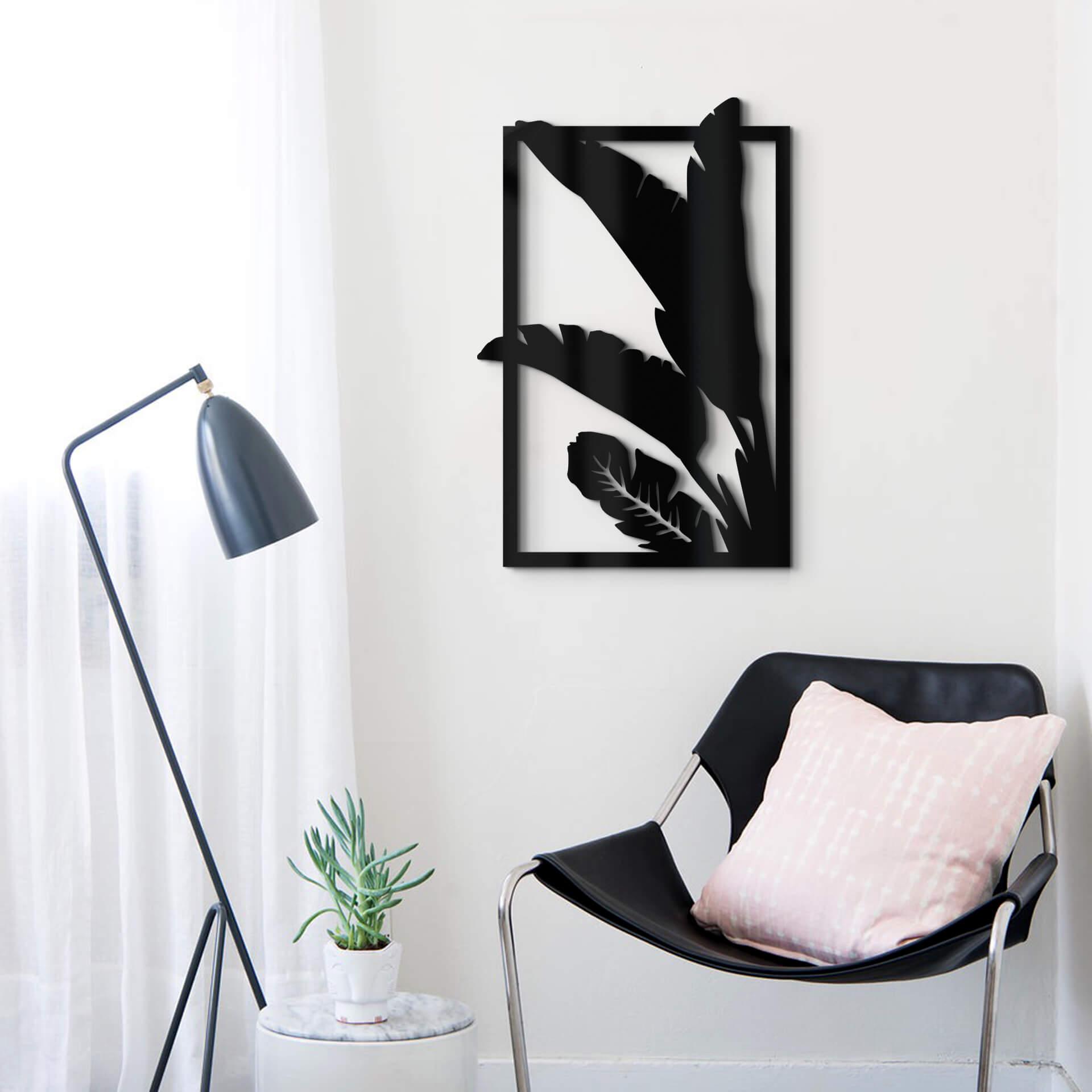 Decoración acrílica hojas en marco
