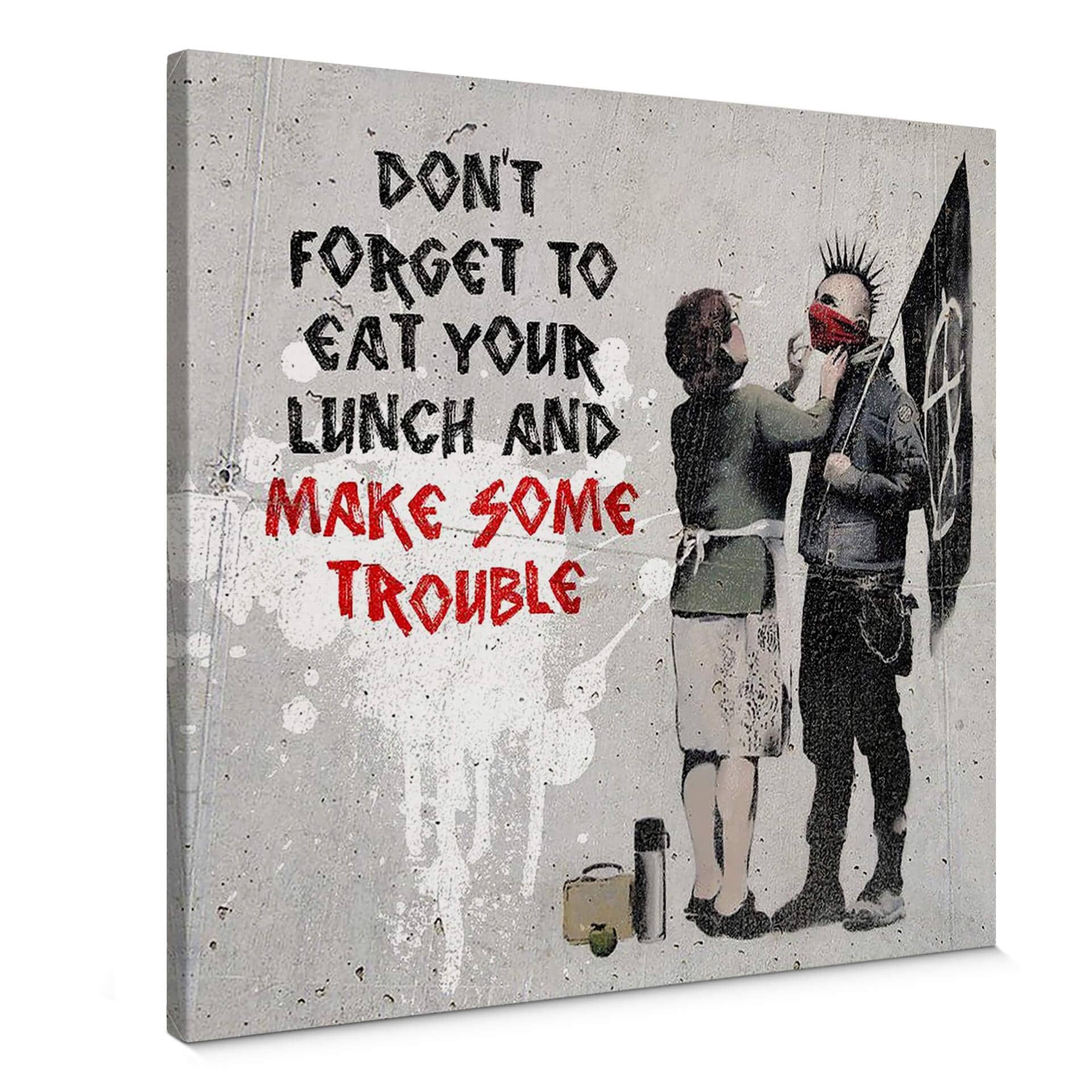 Canvasbillede Banksy - Make Some Trouble