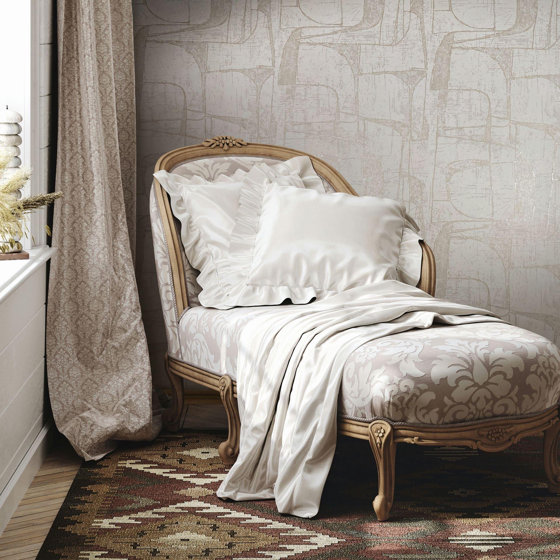 Non-woven tapet i beige glossy Geometriske former Grafisk moderne