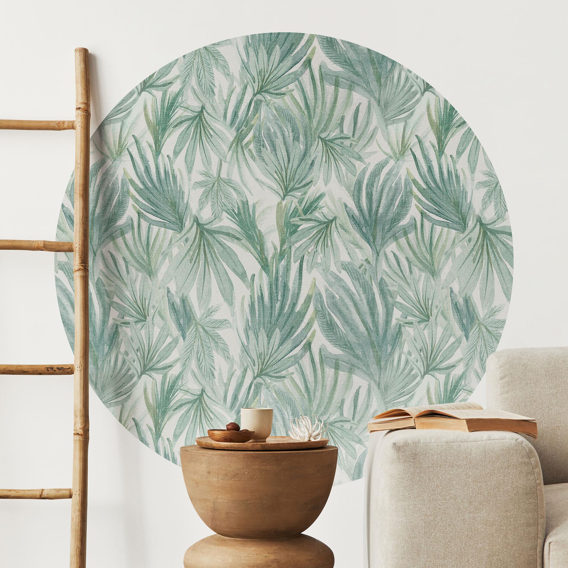 Palmeblade i junglen Wallsticker - Bloomery Decor - Rund
