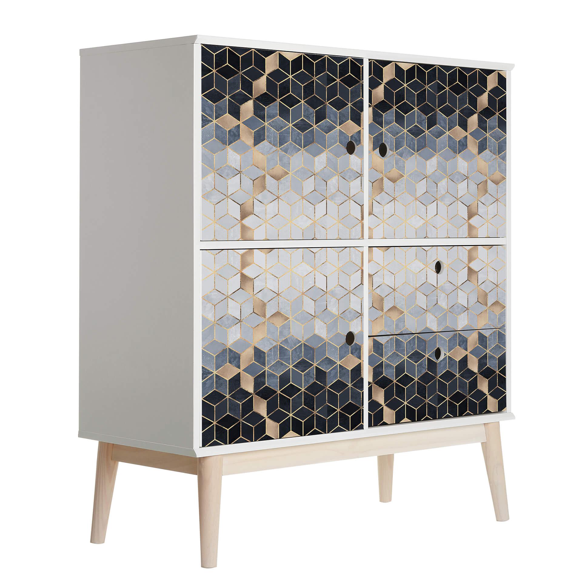 Vinilo adhesivo muebles Fredriksson - Geometría azul