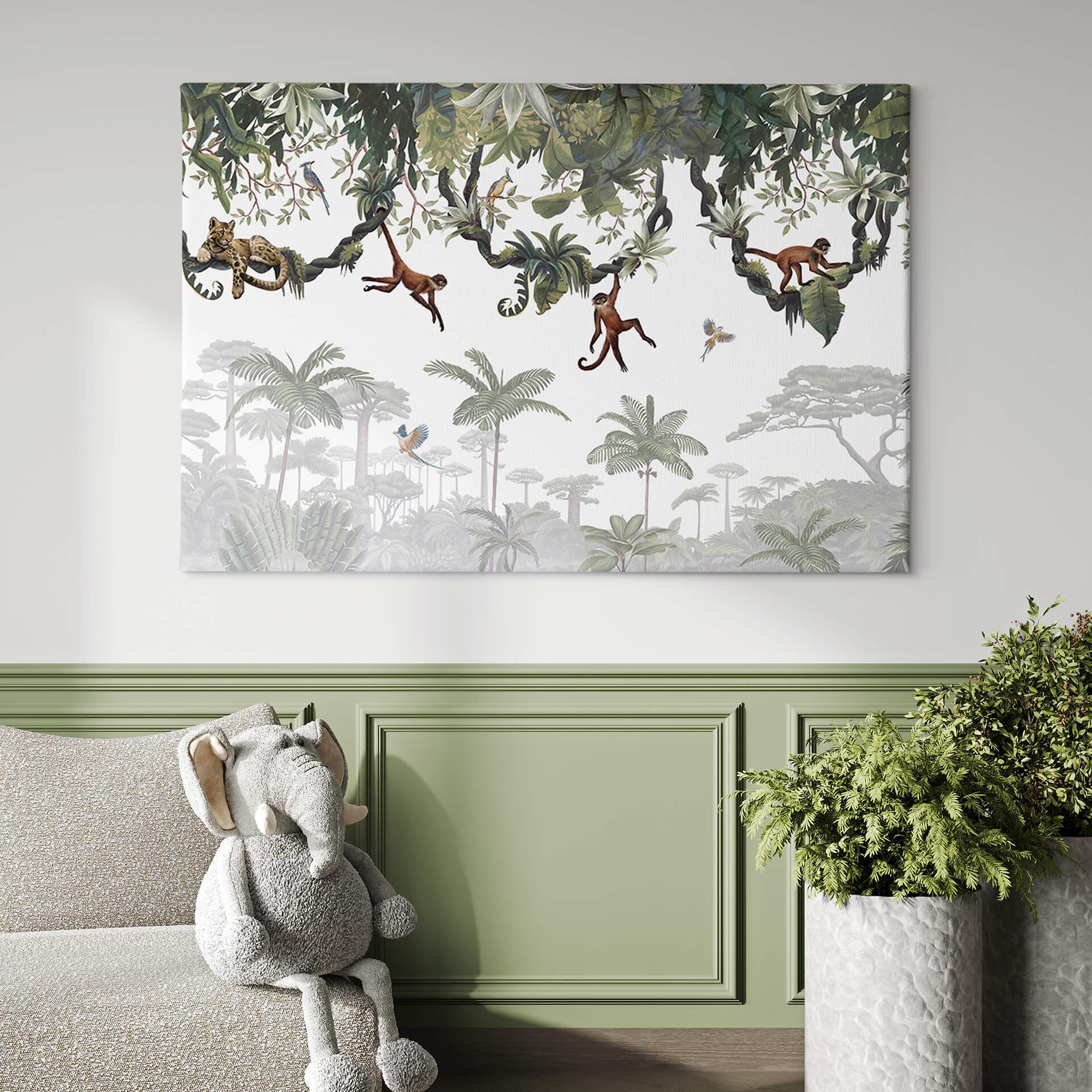 Canvas Kikki Belle - Vrolijke Aapjes