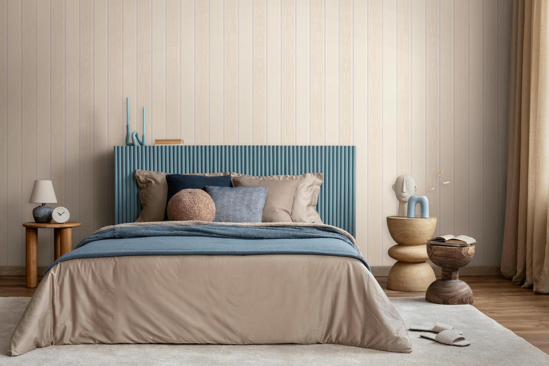 Ikke-vævet tapet striber moderne, klassisk, shabby chic i beige