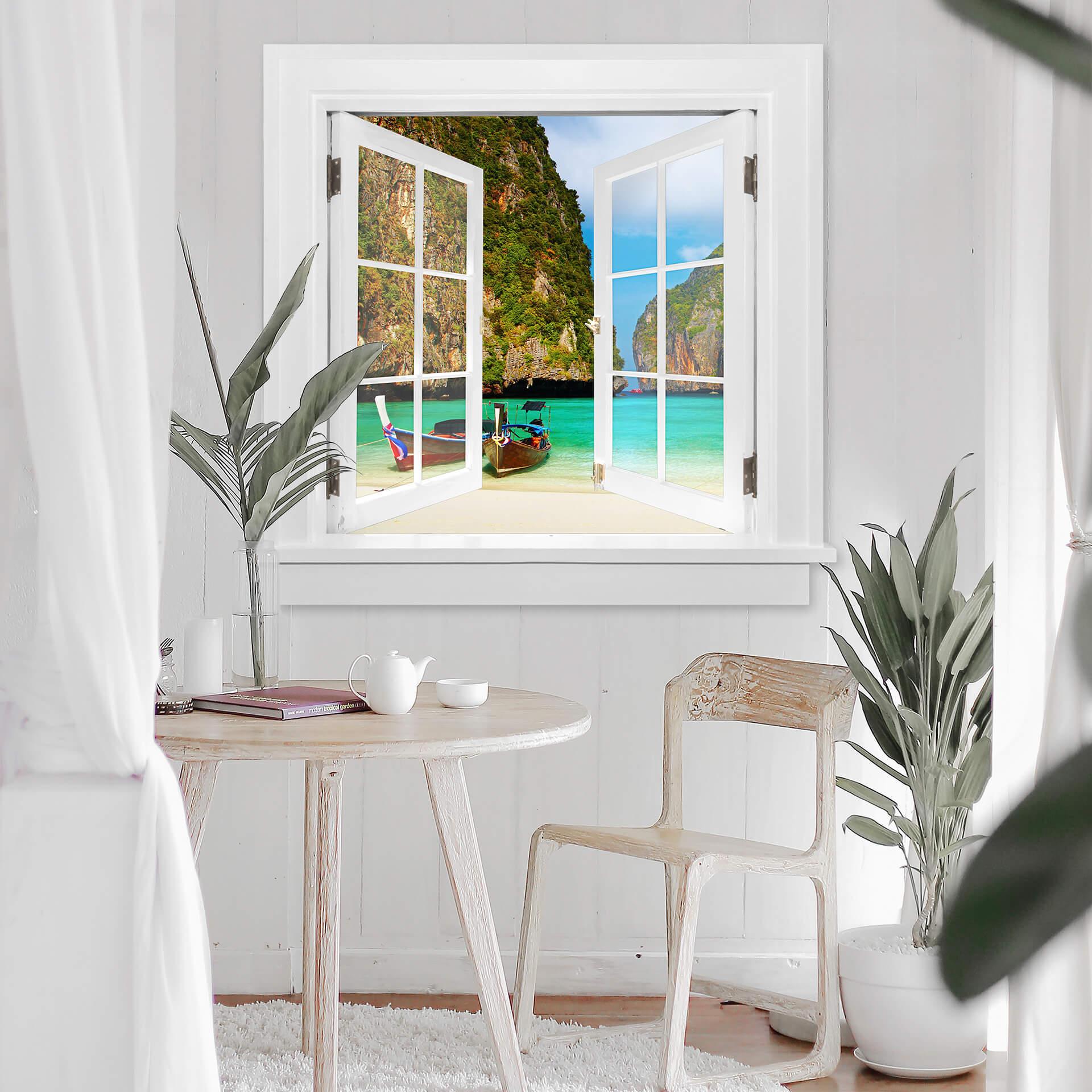 3D Wallsticker vindue firkantet - Sydhavsbugten