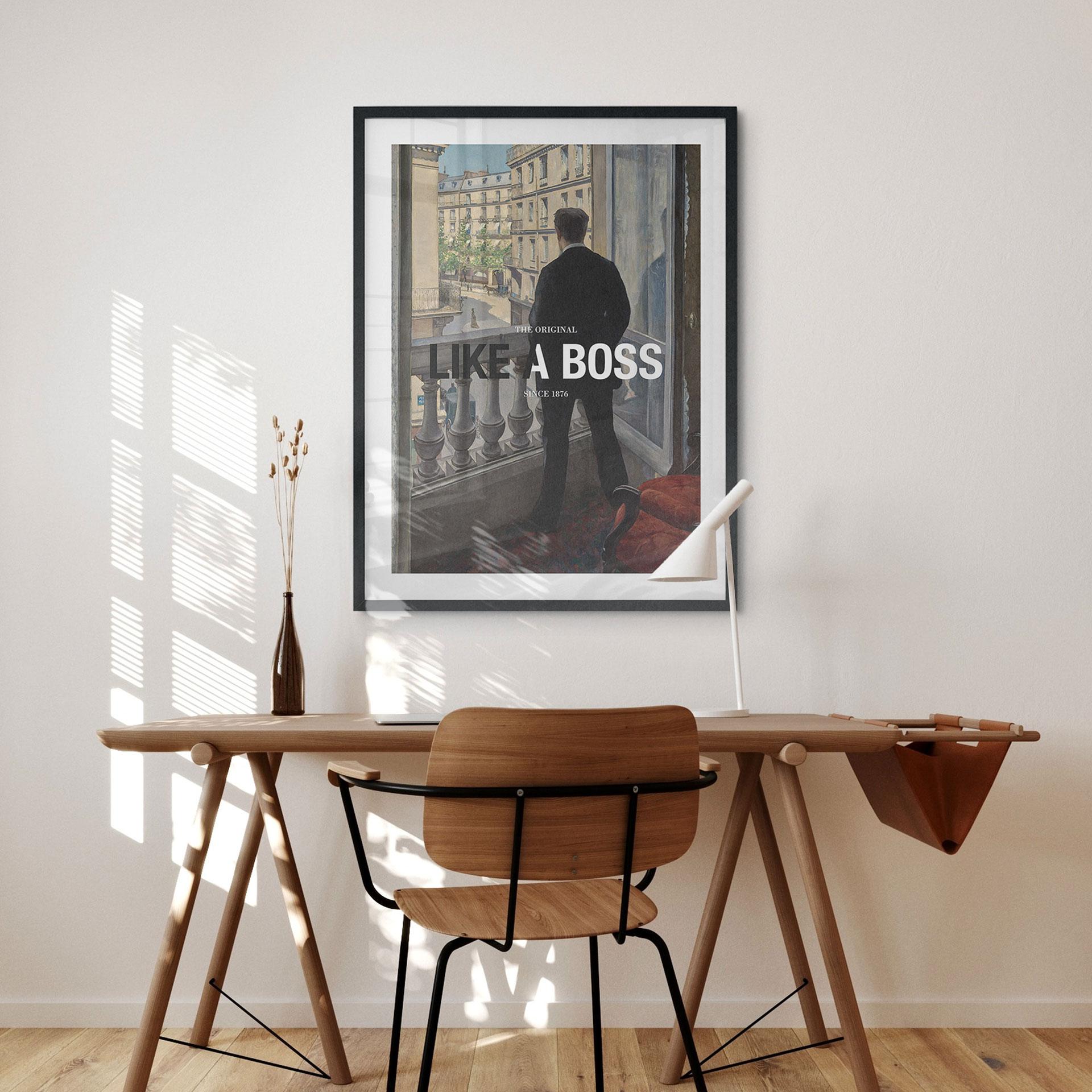 Plakat Like a Boss - Inspireret af Caillebotte - Ung mand ved vinduet