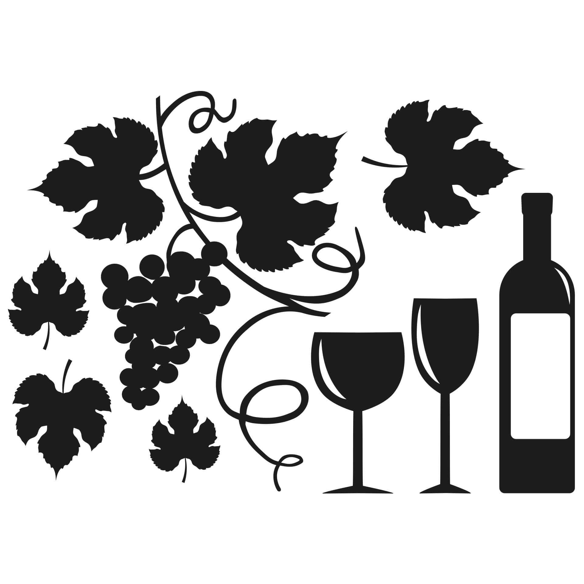 Adesivo murale - Set del vino