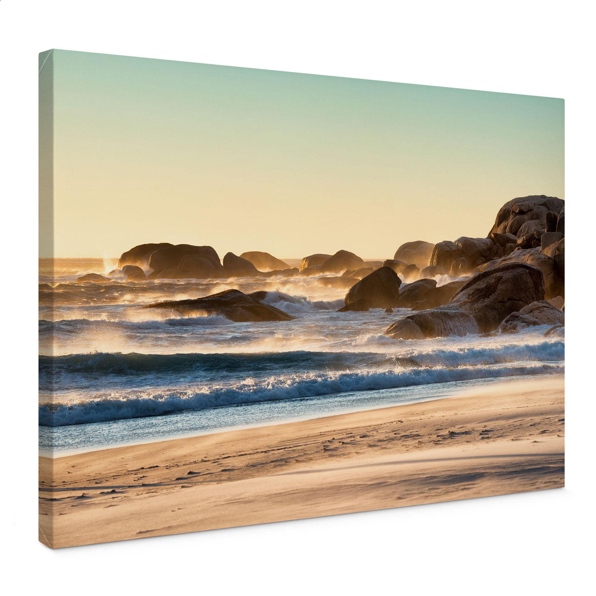 Canvasbillede strandkyst ved solopgang i Afrika - Hugonnard