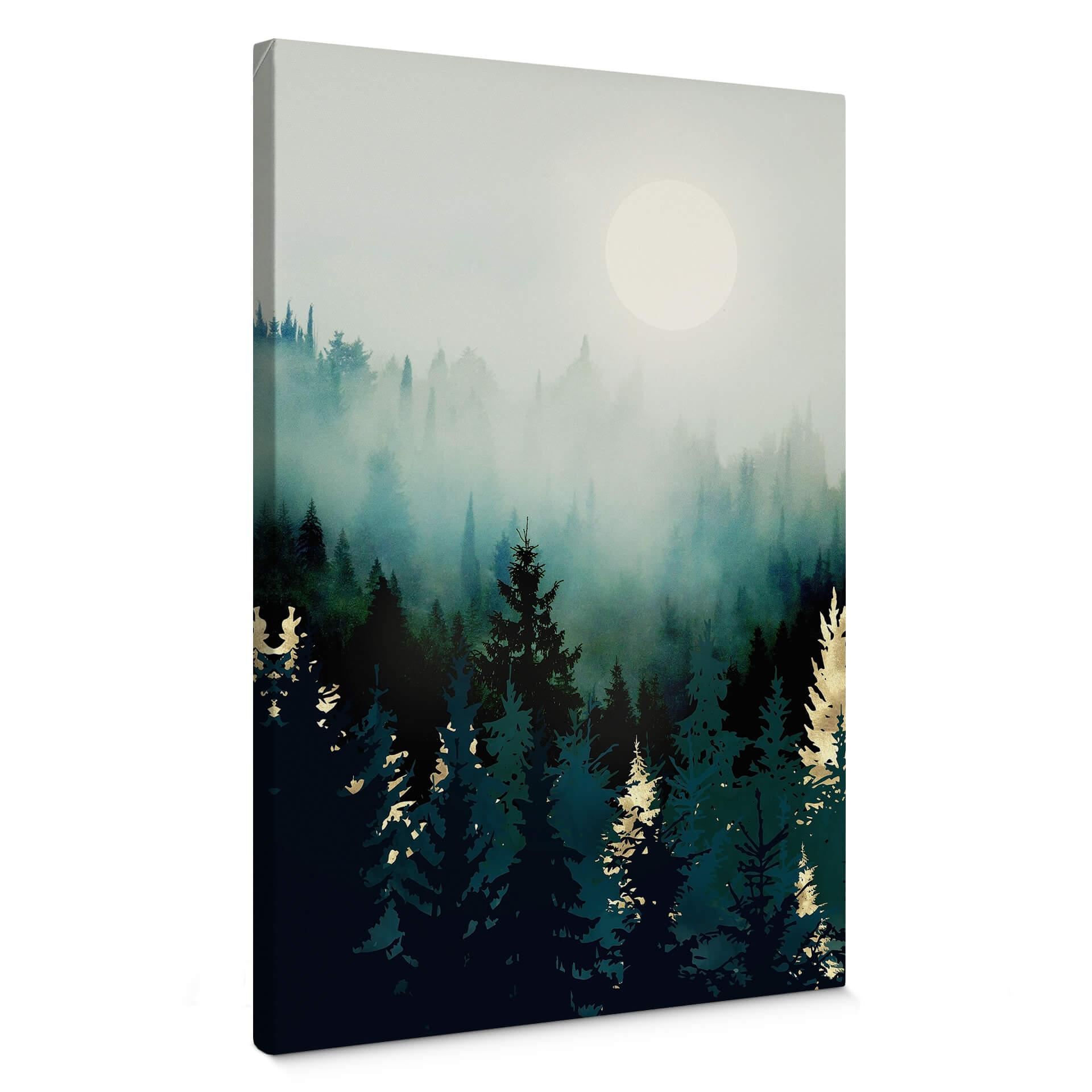 Canvastavla SpaceFrog Designs - Dimmig skog