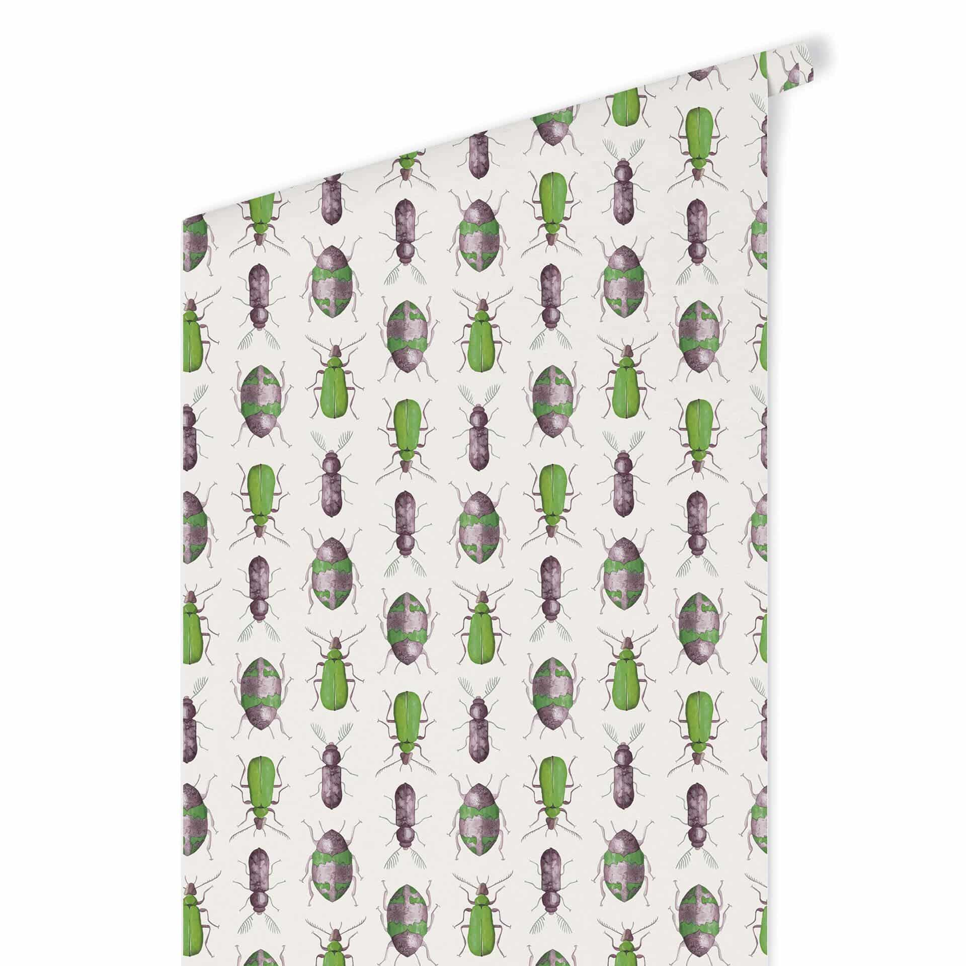 Patroonbehang – Colourful Beetles – groen