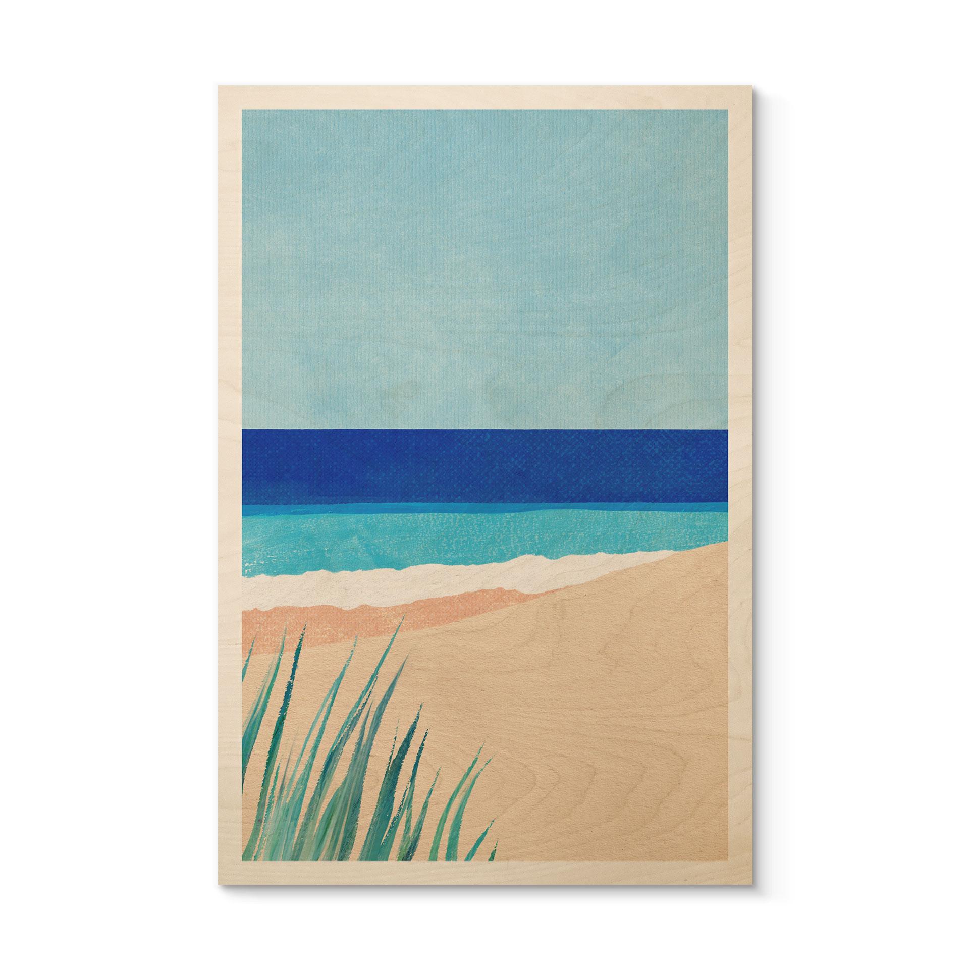 Tableau sur bois Mer Baltique et herbes des dunes - Rivers