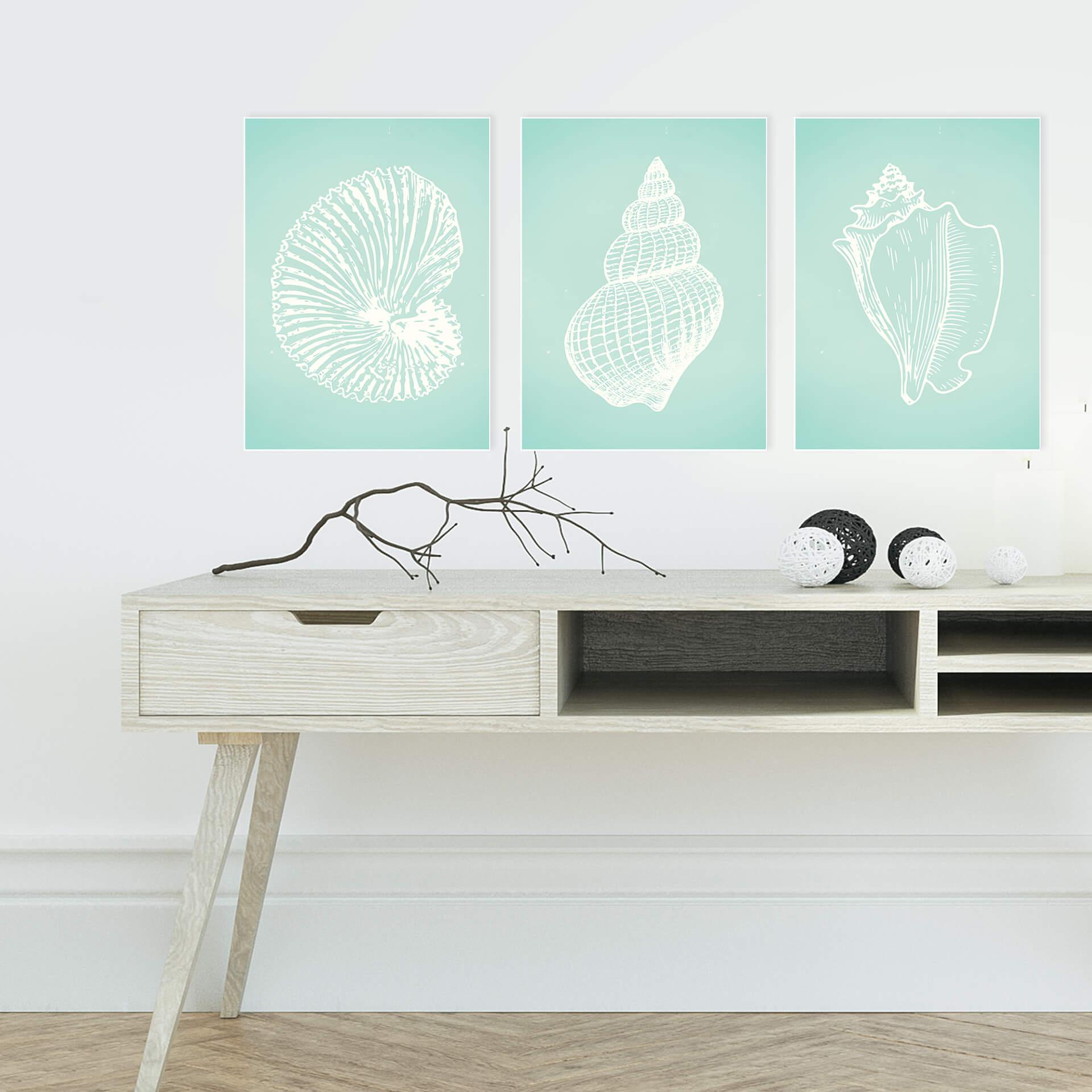 Wanddecoratie set Beach collage 02 (3 delen)