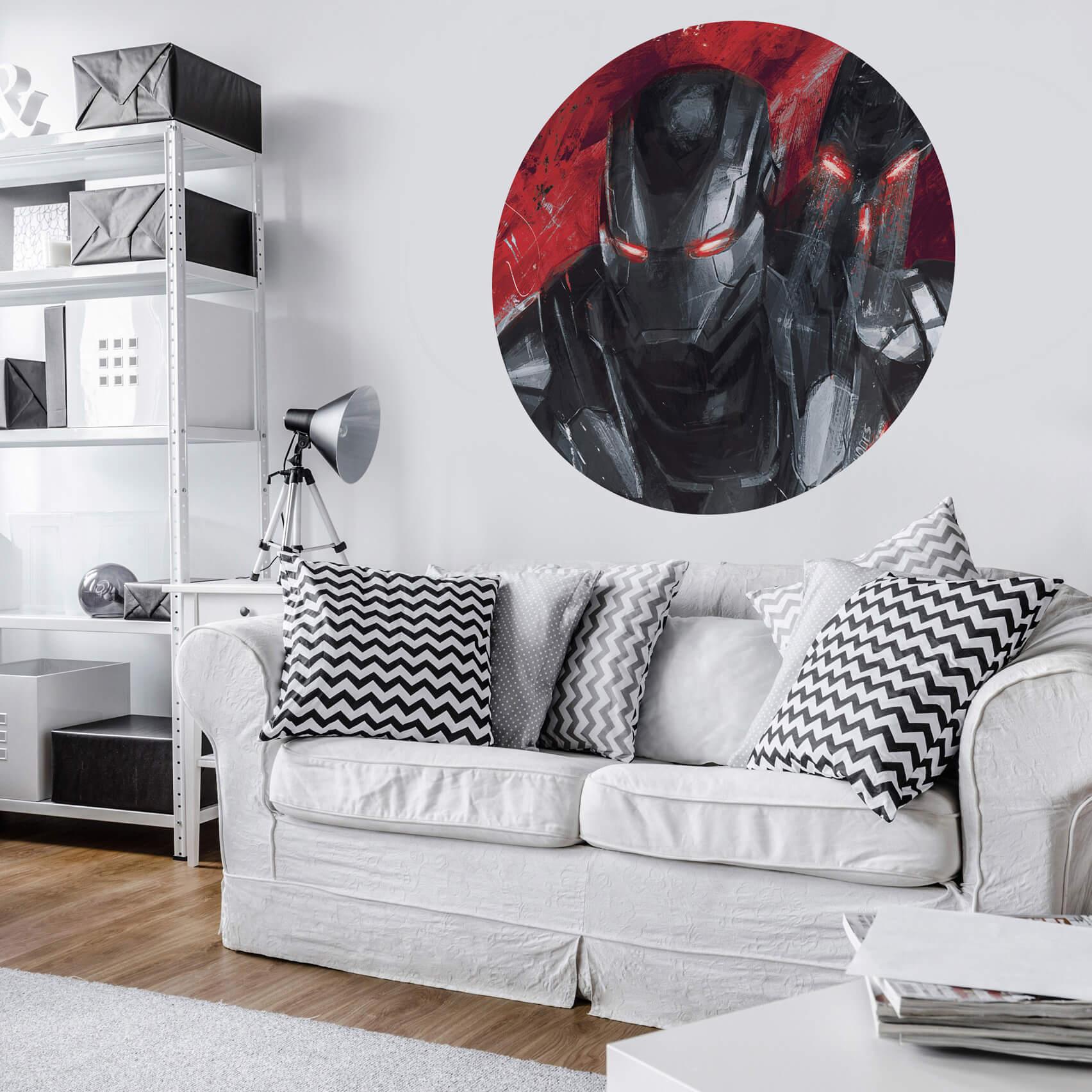 Zelfklevend Vliesbehang - Avengers Painting War-Machine - 125 x 125 cm