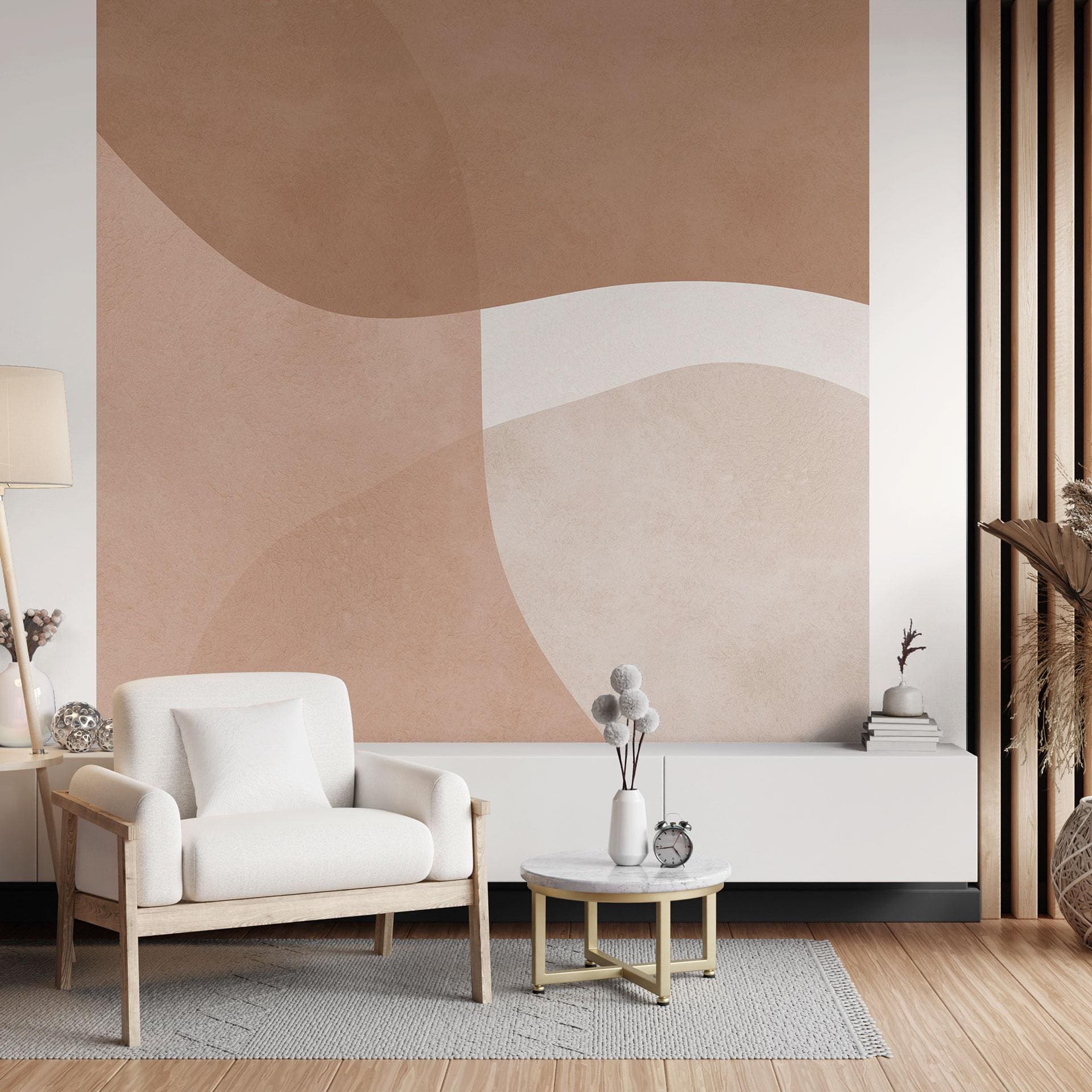 Boho akvarelformer i brune toner Fototapet - Costa