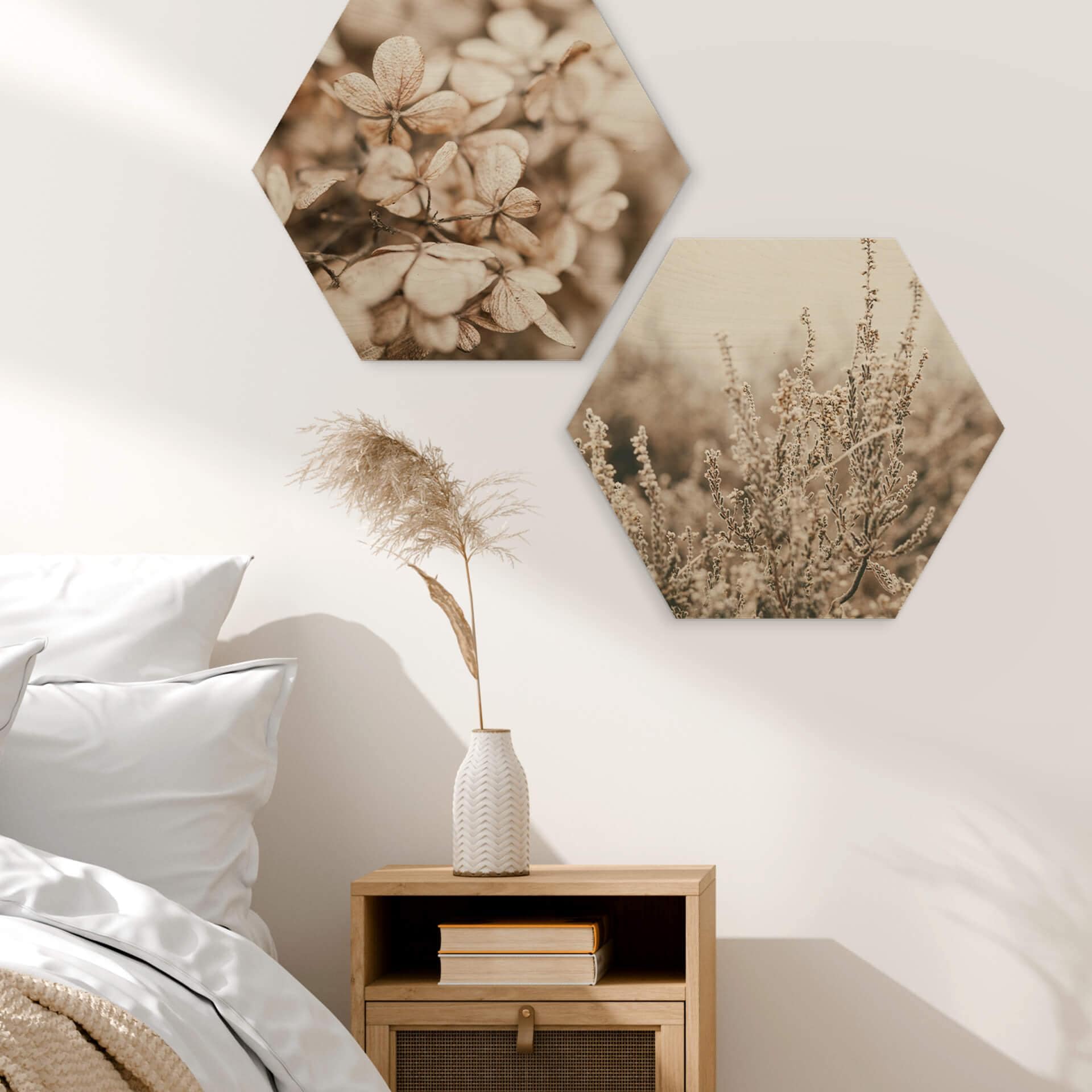 Esagoni in legno Annie - Fiori di velluto