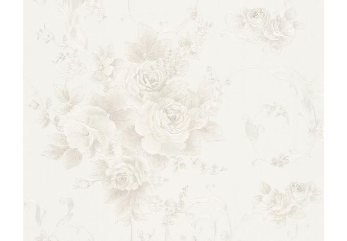 A.S. Création Vliestapete Romantico Blumentapete mit Rosen grau, metallic, weiß