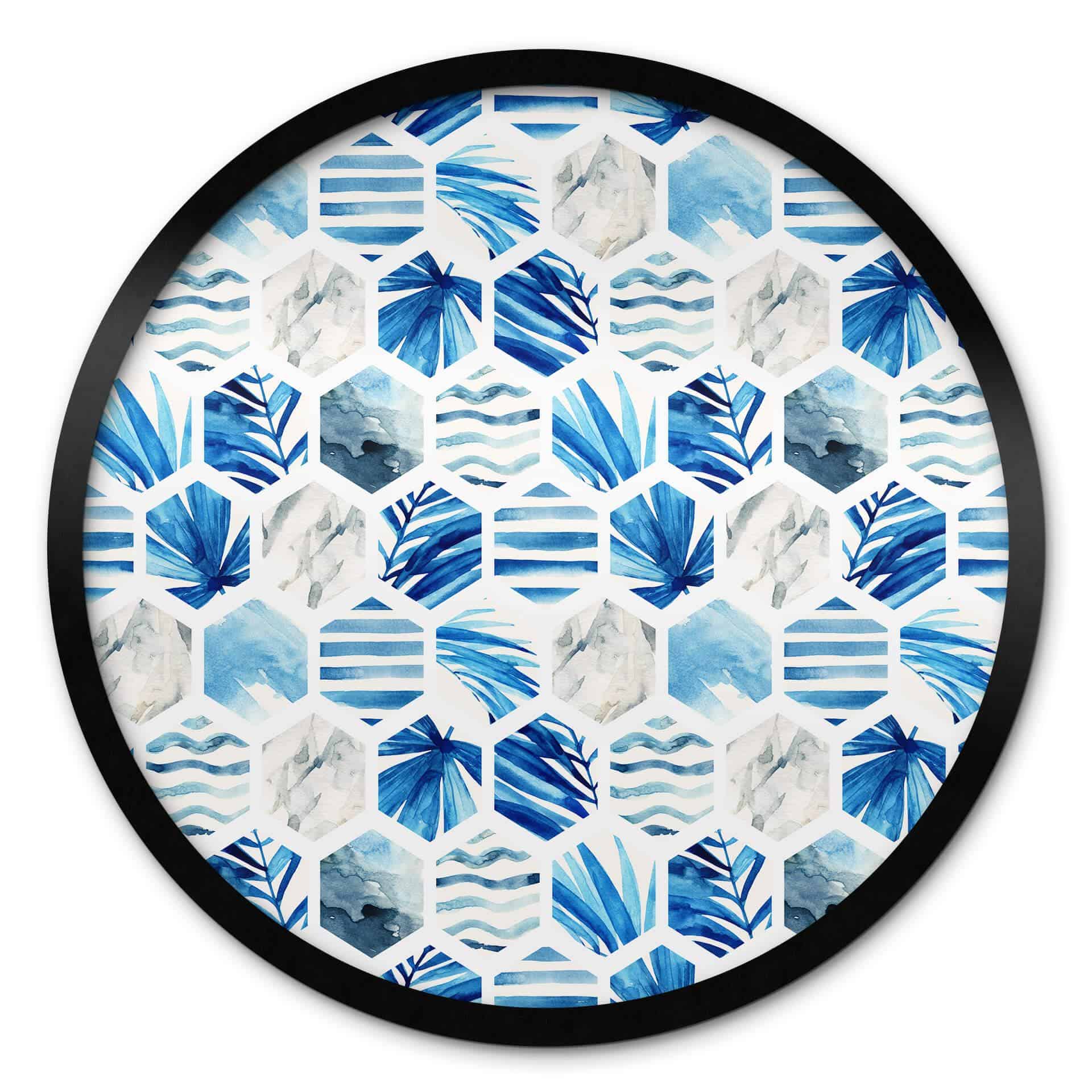 Poster rond Watercolour Waves
