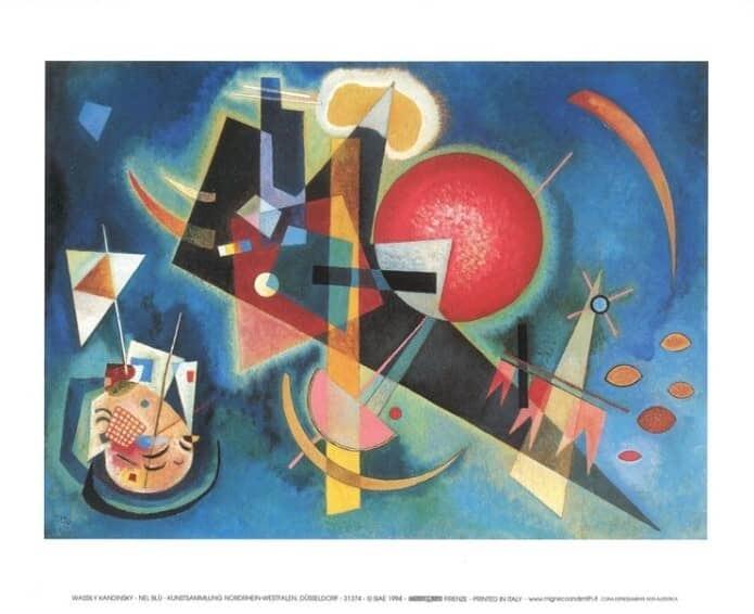 Plakat In Blue kunsttryk, Kandinsky (80 x 60 cm)