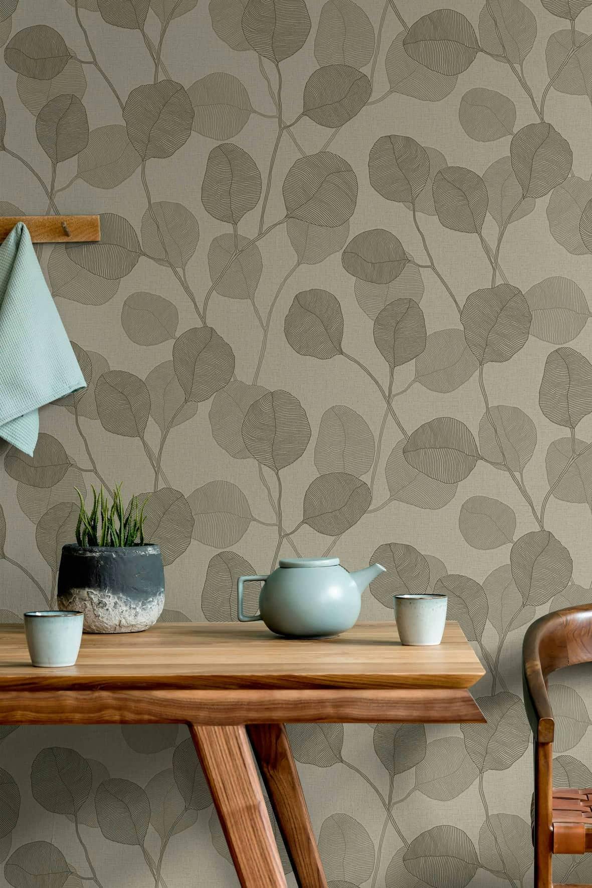 vliesbehang wit grijs blauw gebloemd voor woonkamer slaapkamer keuken marburg behang