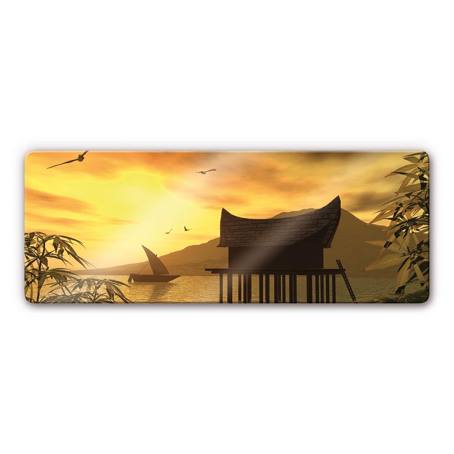 Tableau en verre - Maison sur pilotis