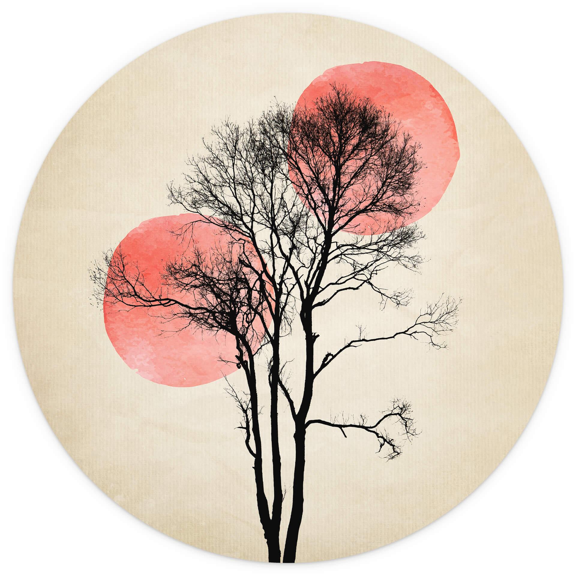 Behangcirkel Kubistika - Sun and Moon - vliesbehang/zelfklevend vliesbehang