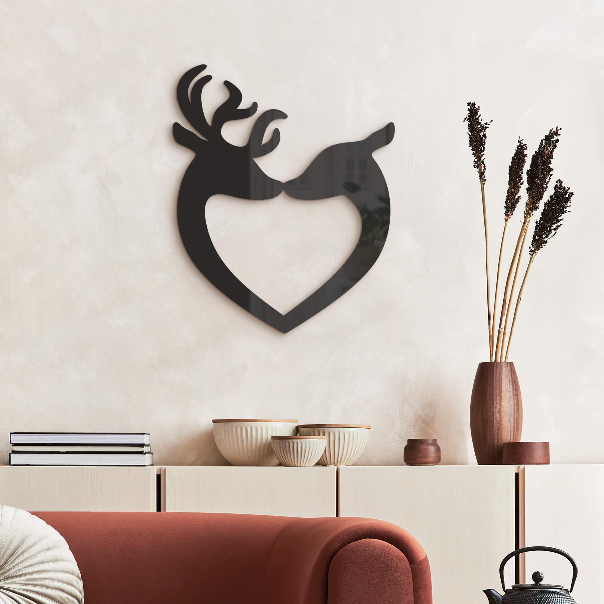 Decoración acrílica ciervo - corazón