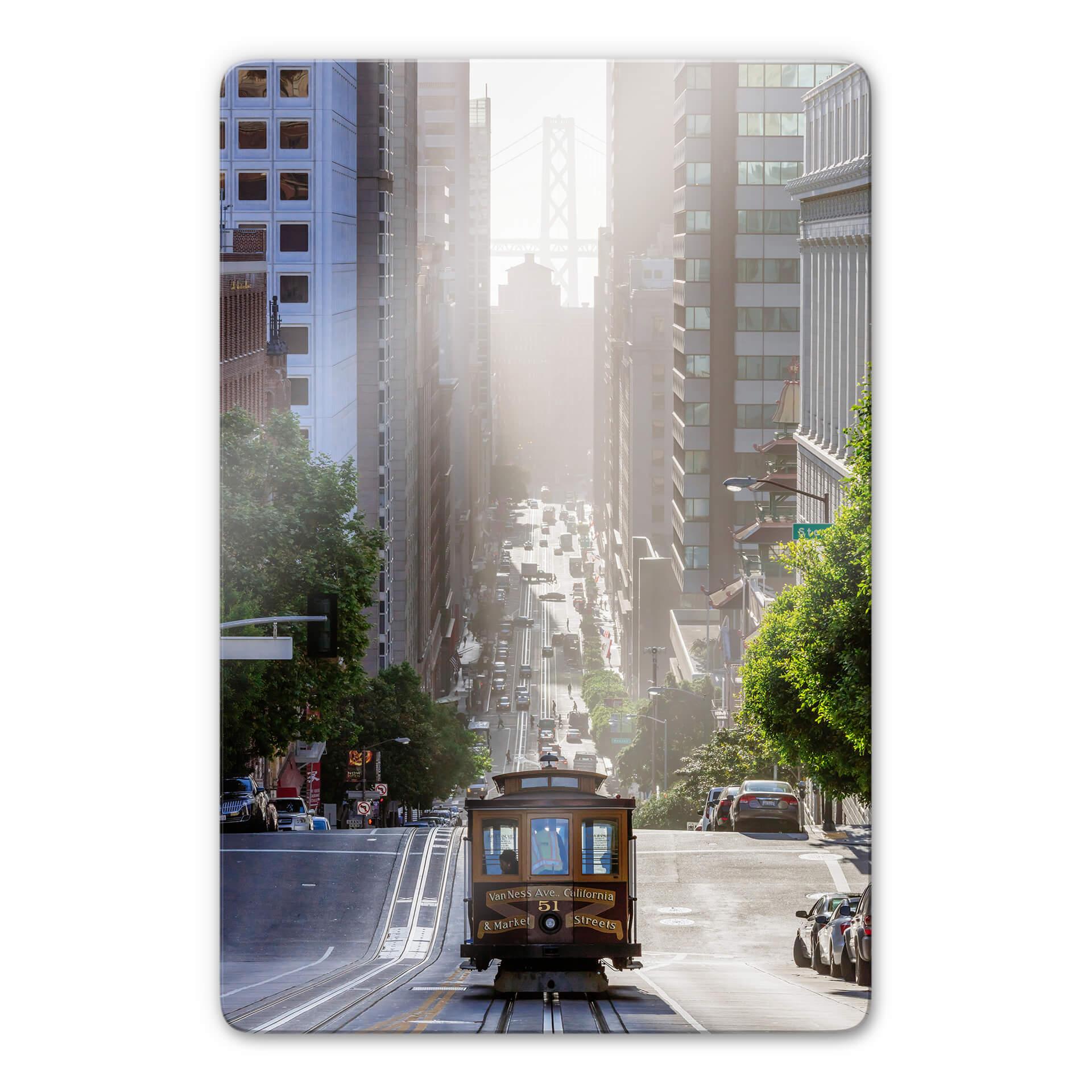 Glasbillede - Colombo - Cable Car in San Fransisco