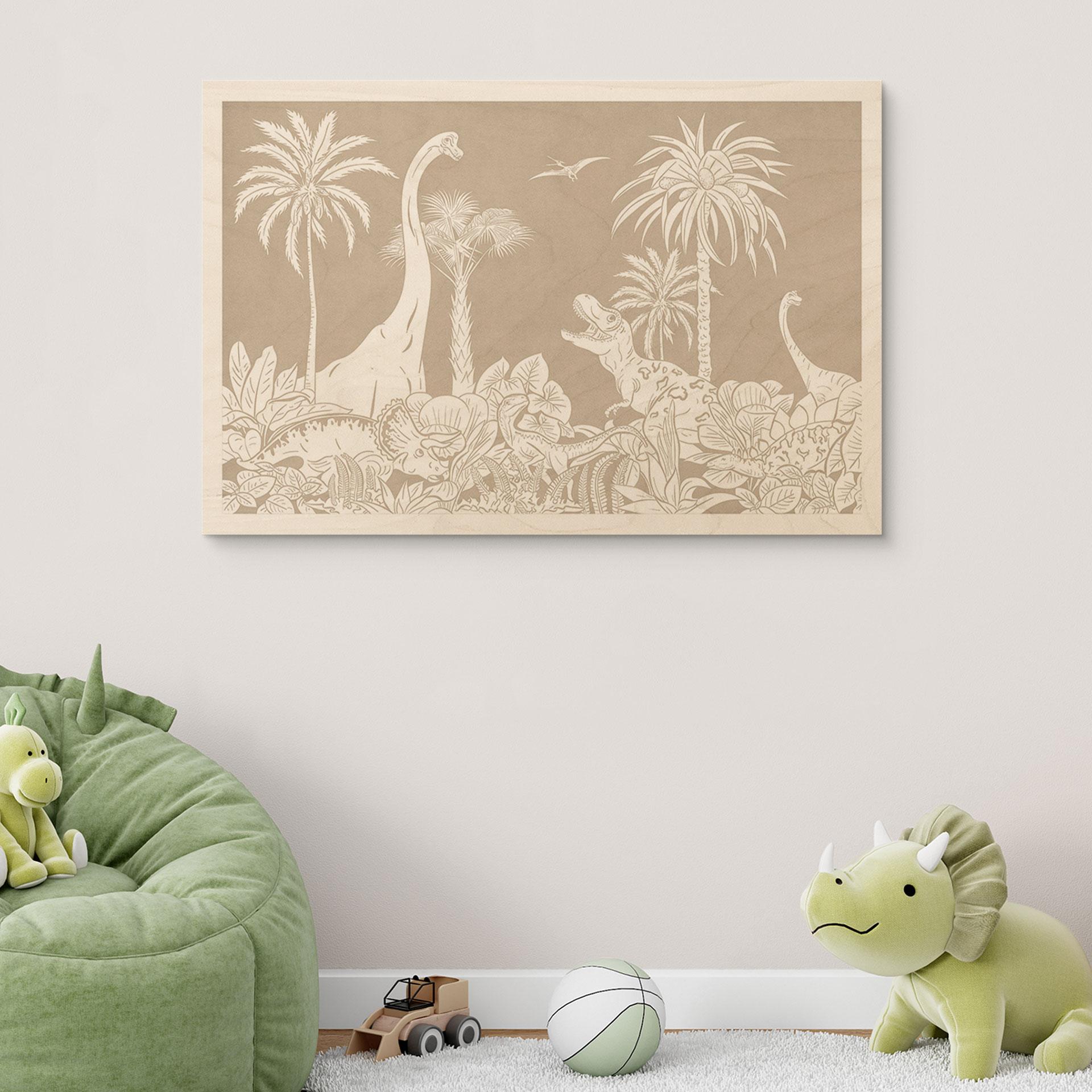 Billede af træ dinosaur i den vilde jungle - Brun - Kikki Belle