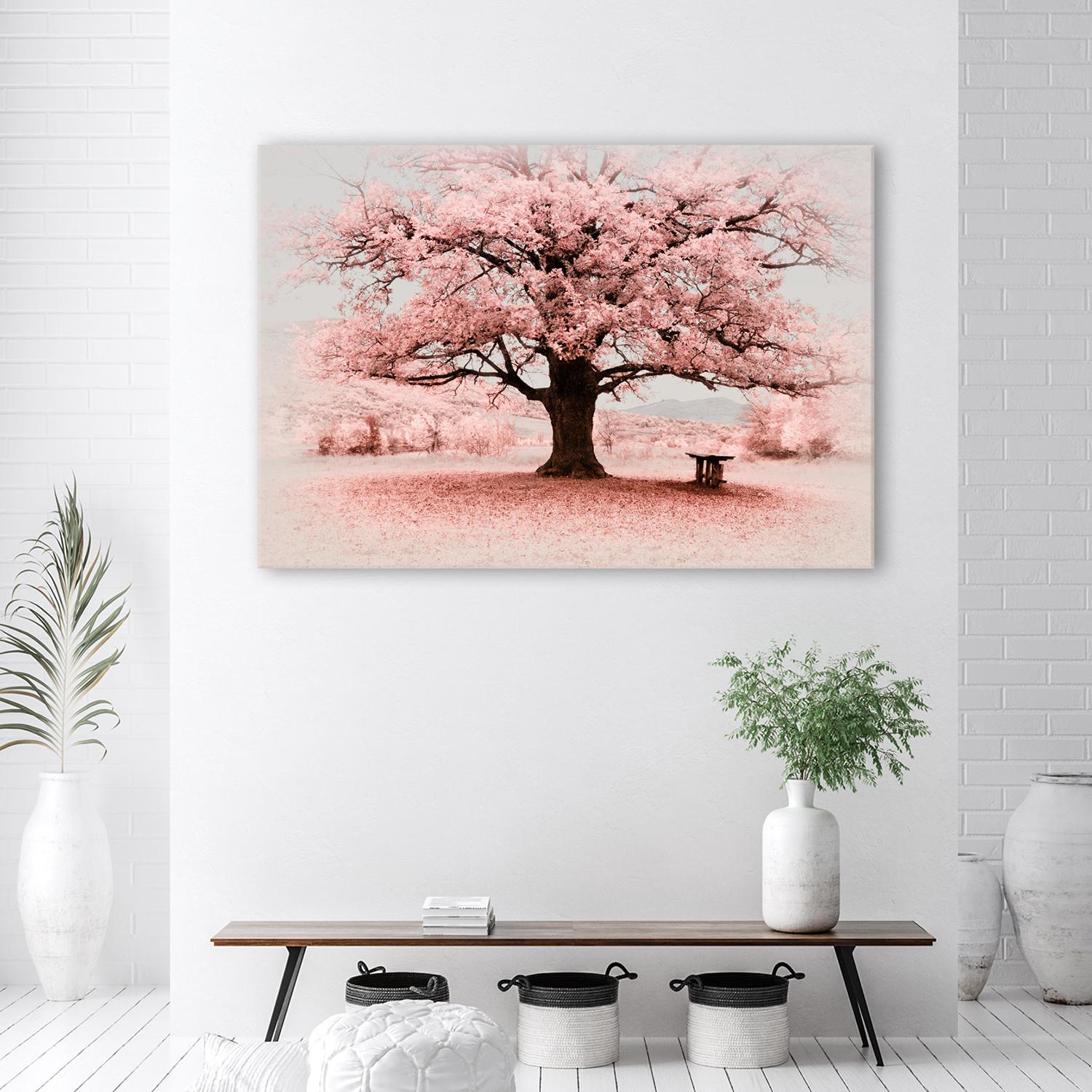 Canvasbillede, Pink træ abstraktion natur