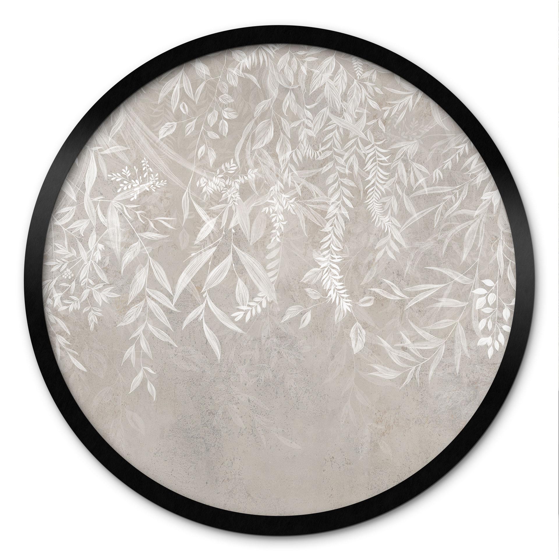 Poster Elegante wilgentakken in beige - Ms Tiff - Rond
