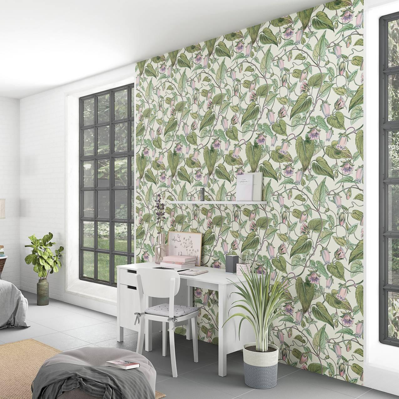 Fotobehang met houteffect, beige strepen 2.70 x 2.12 m