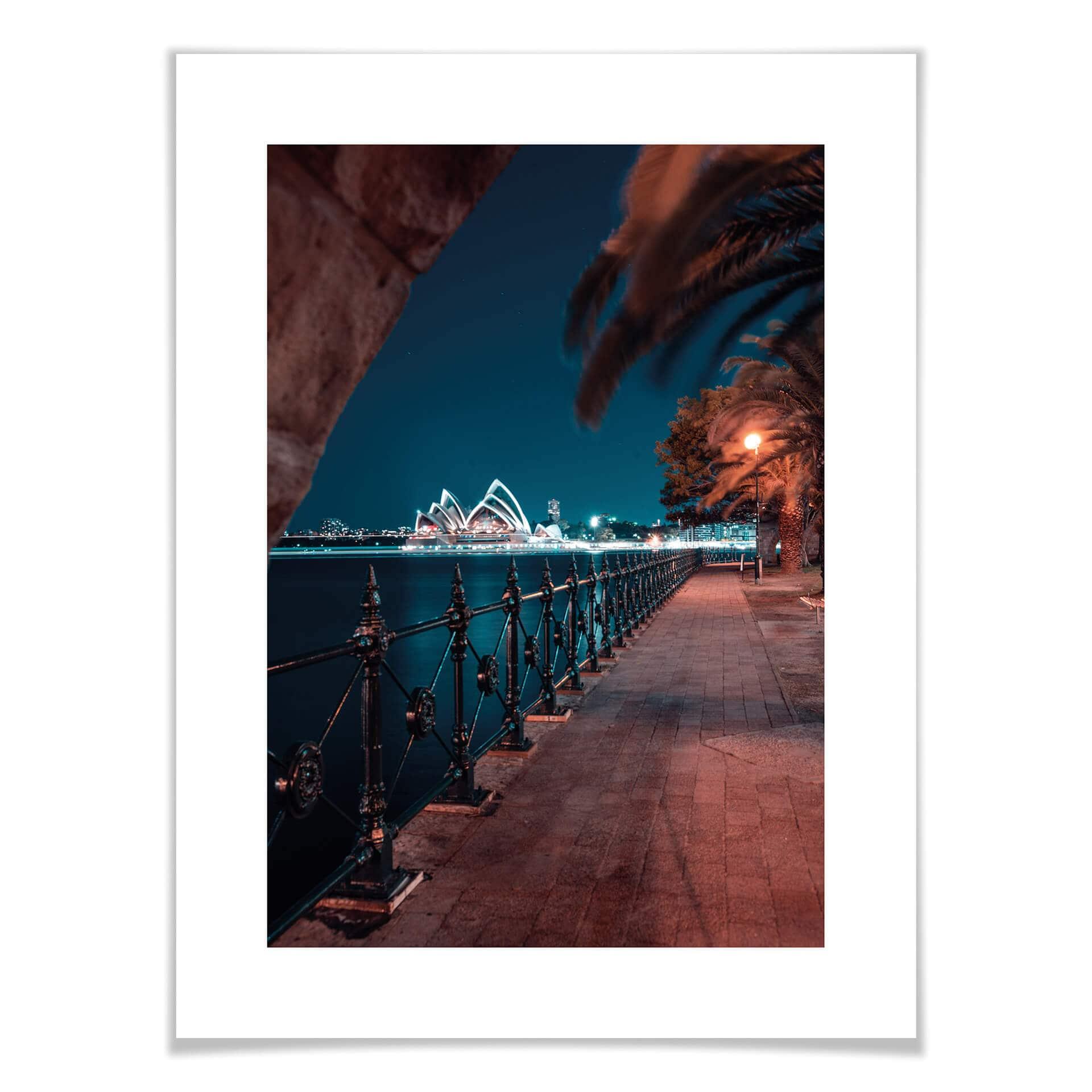 Plakat Sydney nocą - Promenada