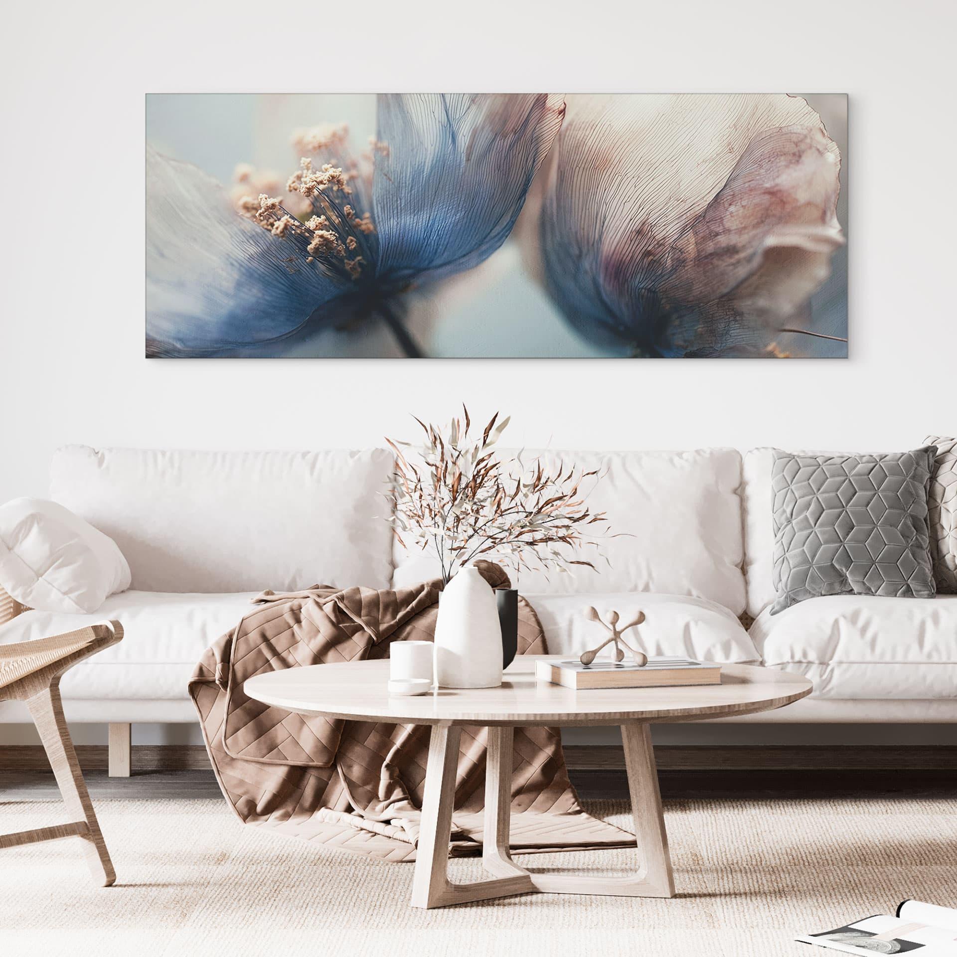 Wanddecoratie Filigraan gedroogde bloemen in het licht - Treechild - aluminium dibond panorama