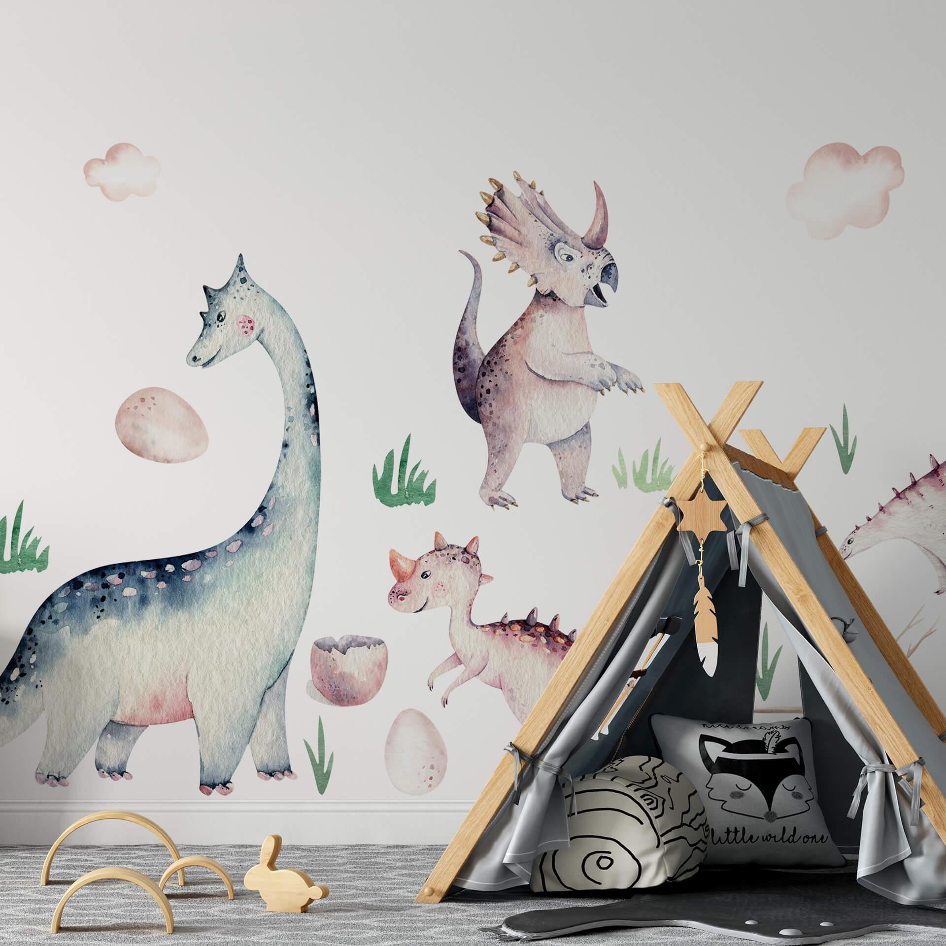 Sticker mural Kvilis - Le monde des dinosaures (19 pièces)