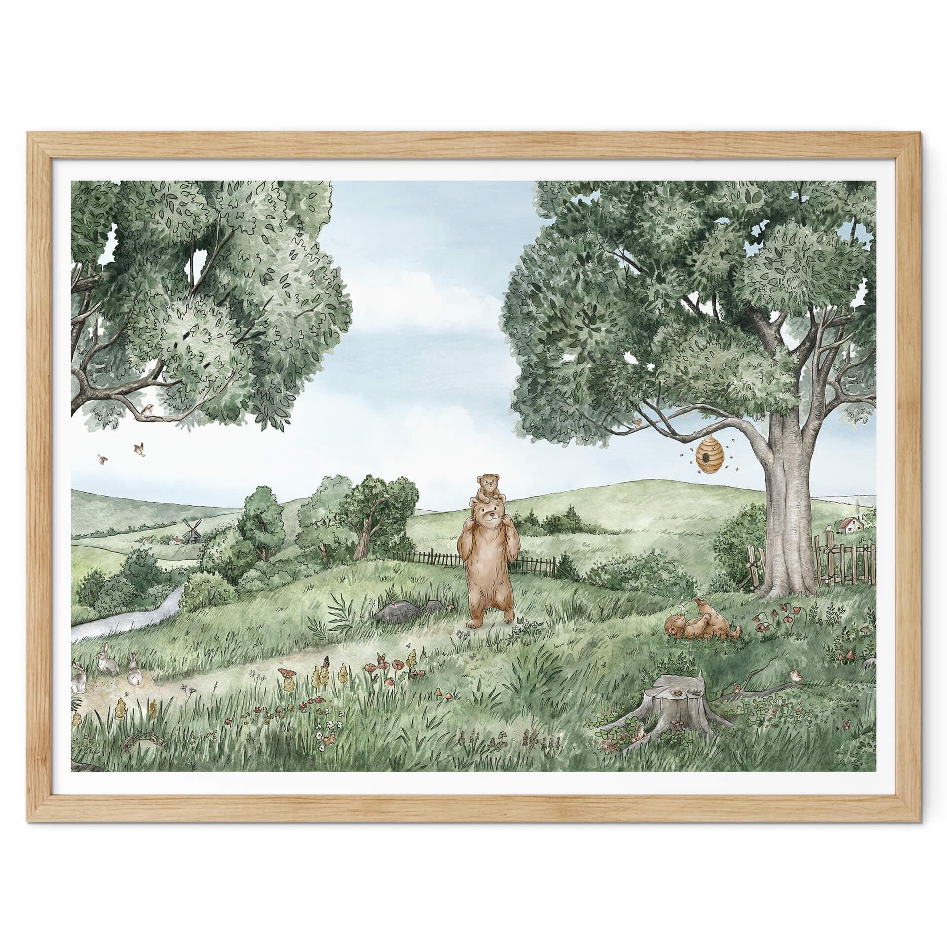 Barnposter Kikki Belle - Björnar och bin